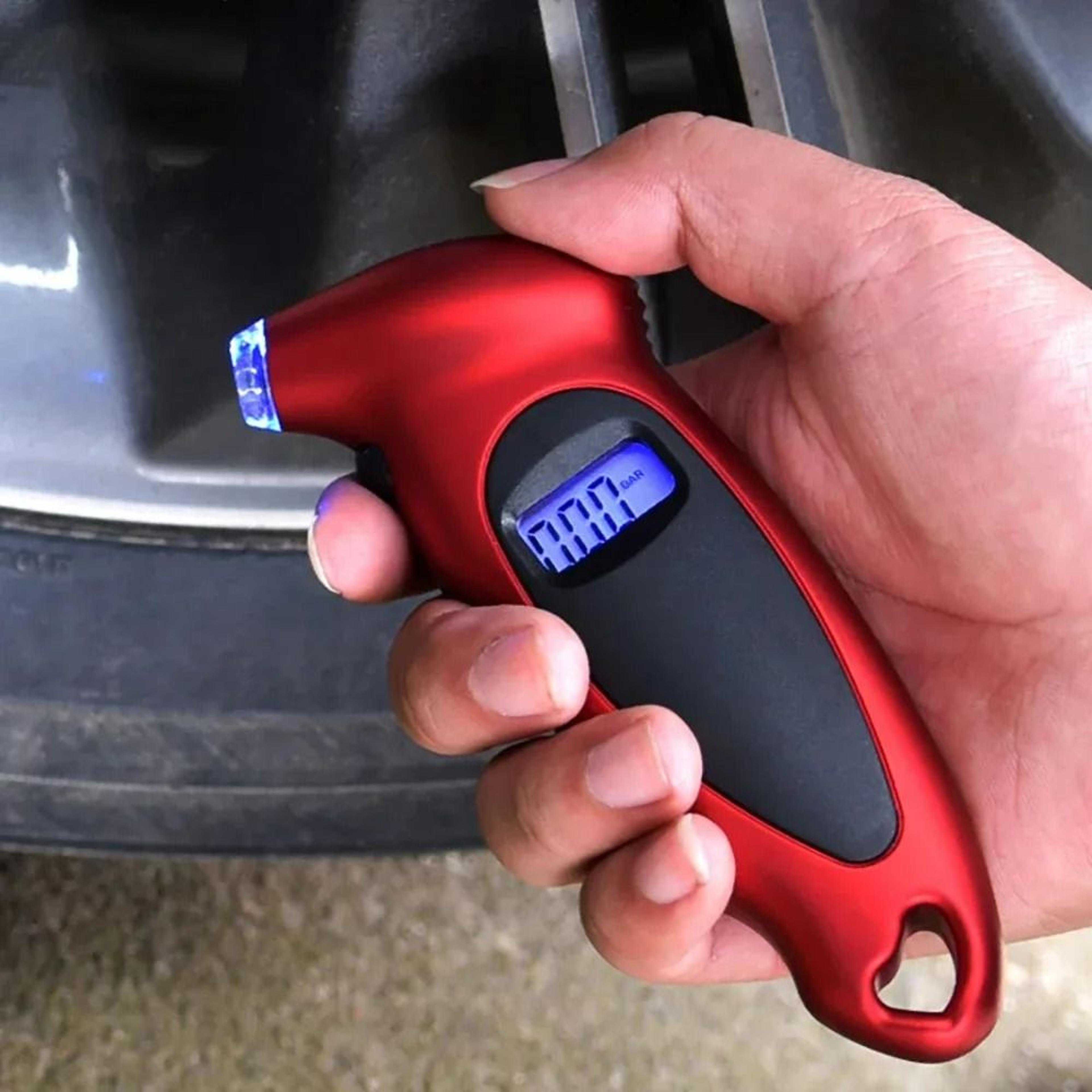 high-precision digital tire pressure gauge with backlit lcd display
