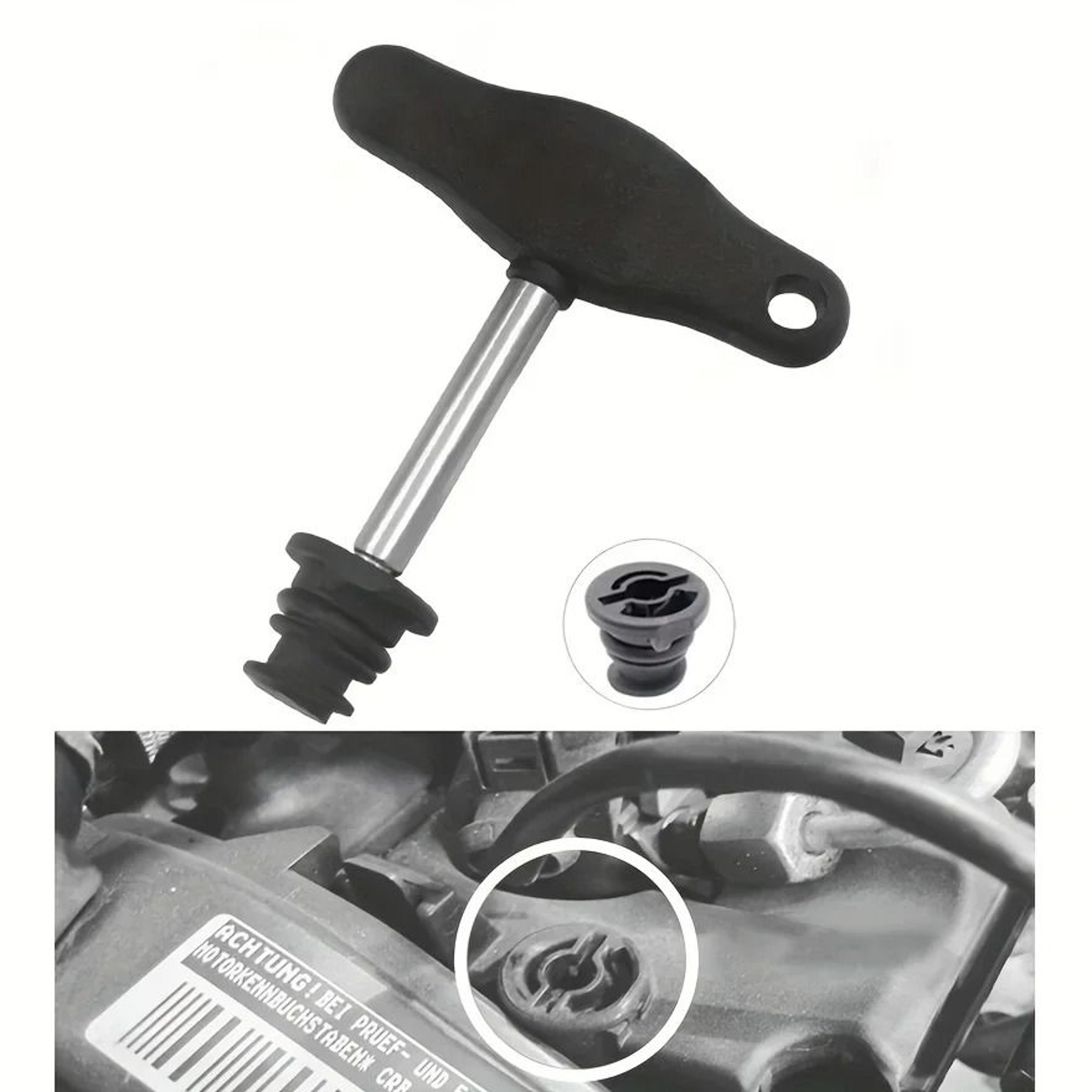 engine oil drain plug removal & installation key tool for vw, audi, seat & skoda