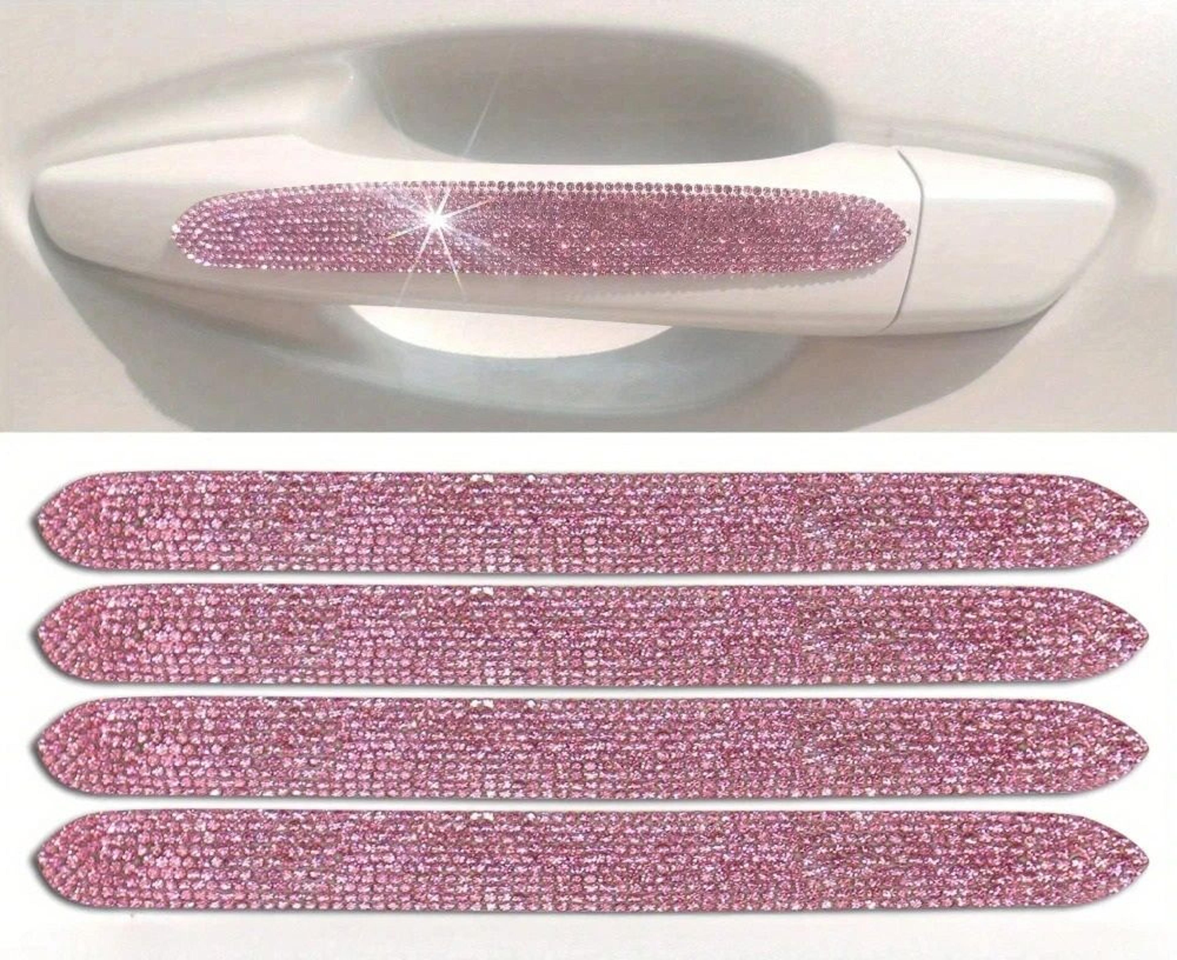 4-piece bling rhinestone car exterior door handle protector & recess scratch guard stickers