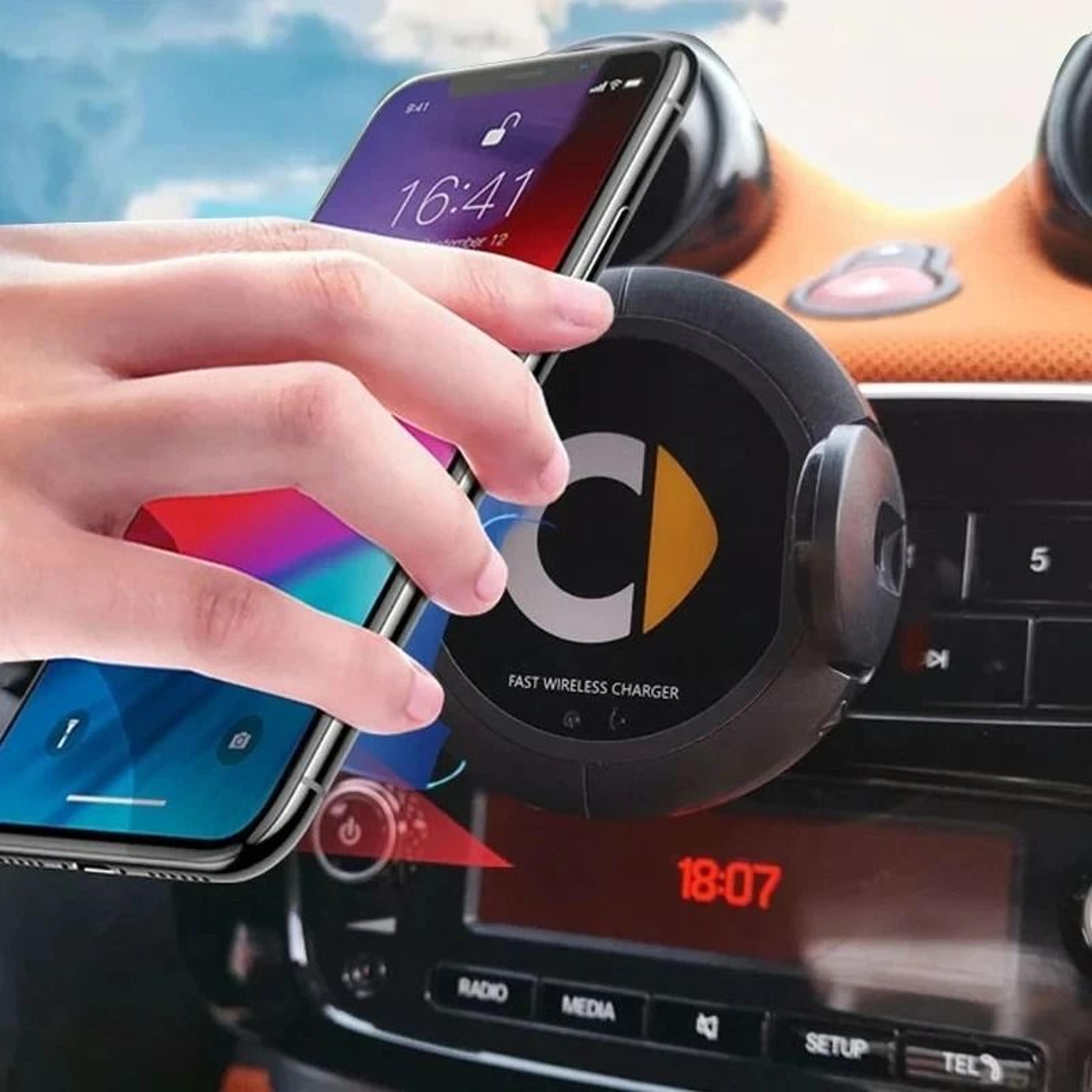 10w qi fast wireless charging auto-clamping car phone mount for mercedes-benz smart fortwo 453 & 451