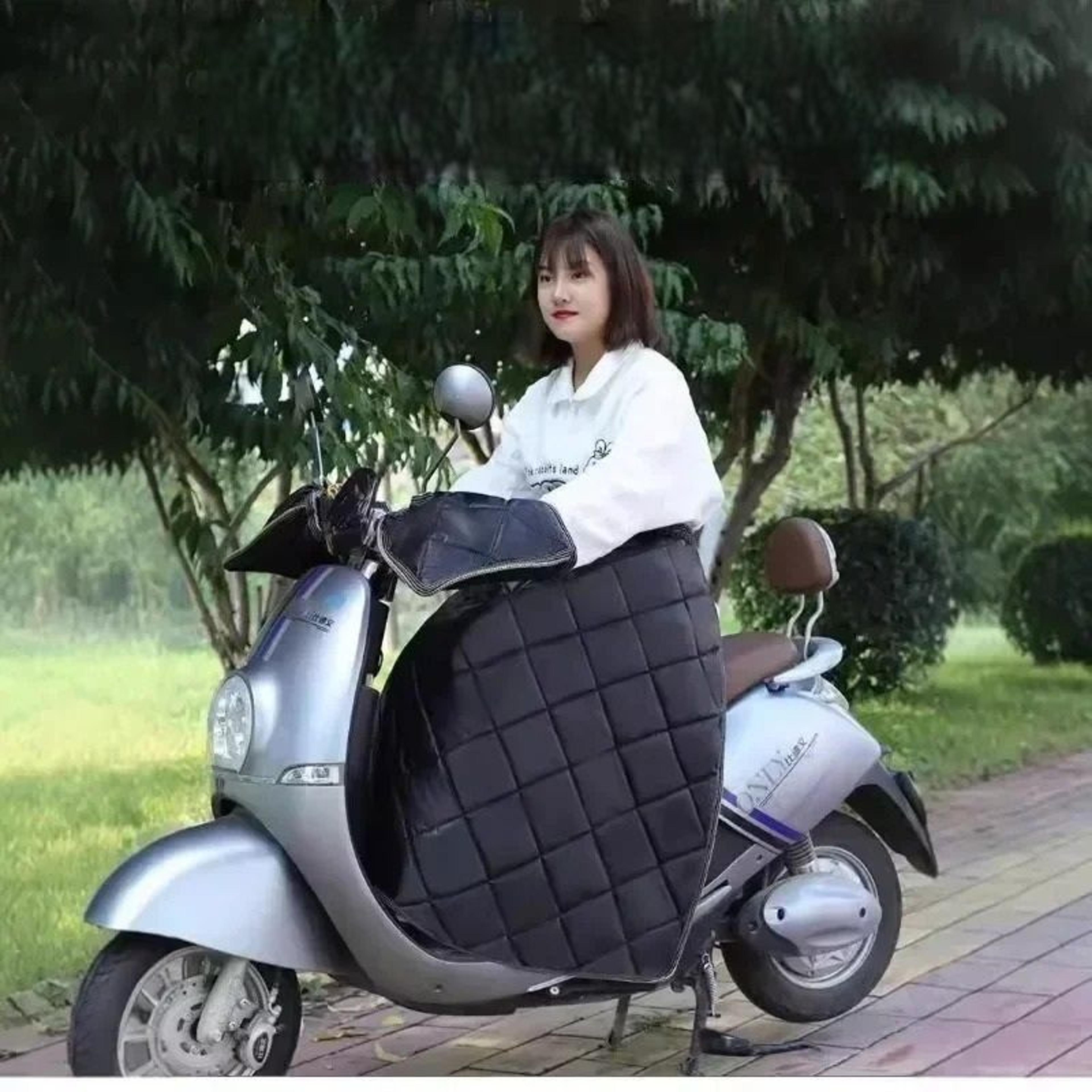 motorcycle & scooter winter windproof leg cover apron with matching handlebar gloves set
