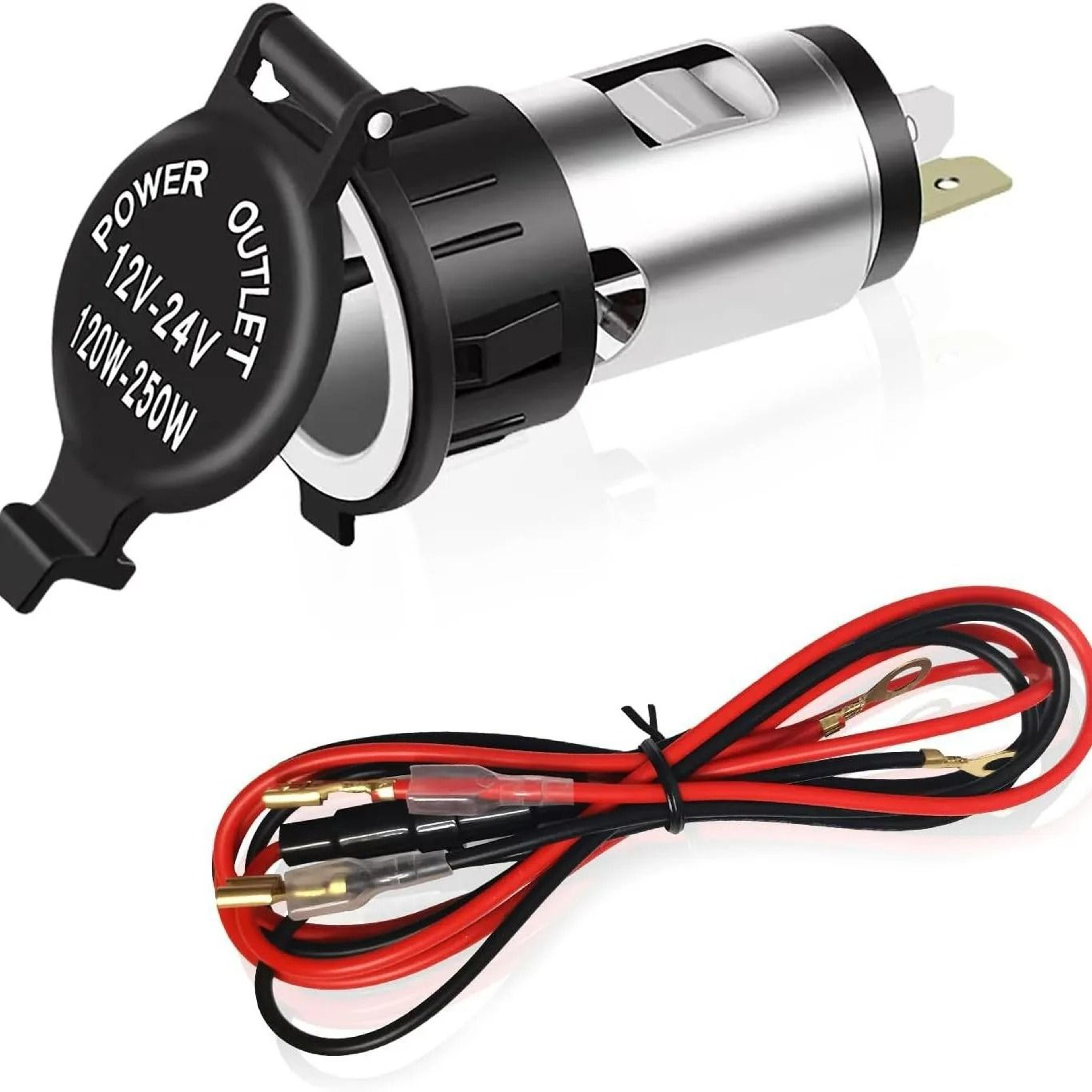 universal 12v/24v waterproof car cigarette lighter power socket adapter set