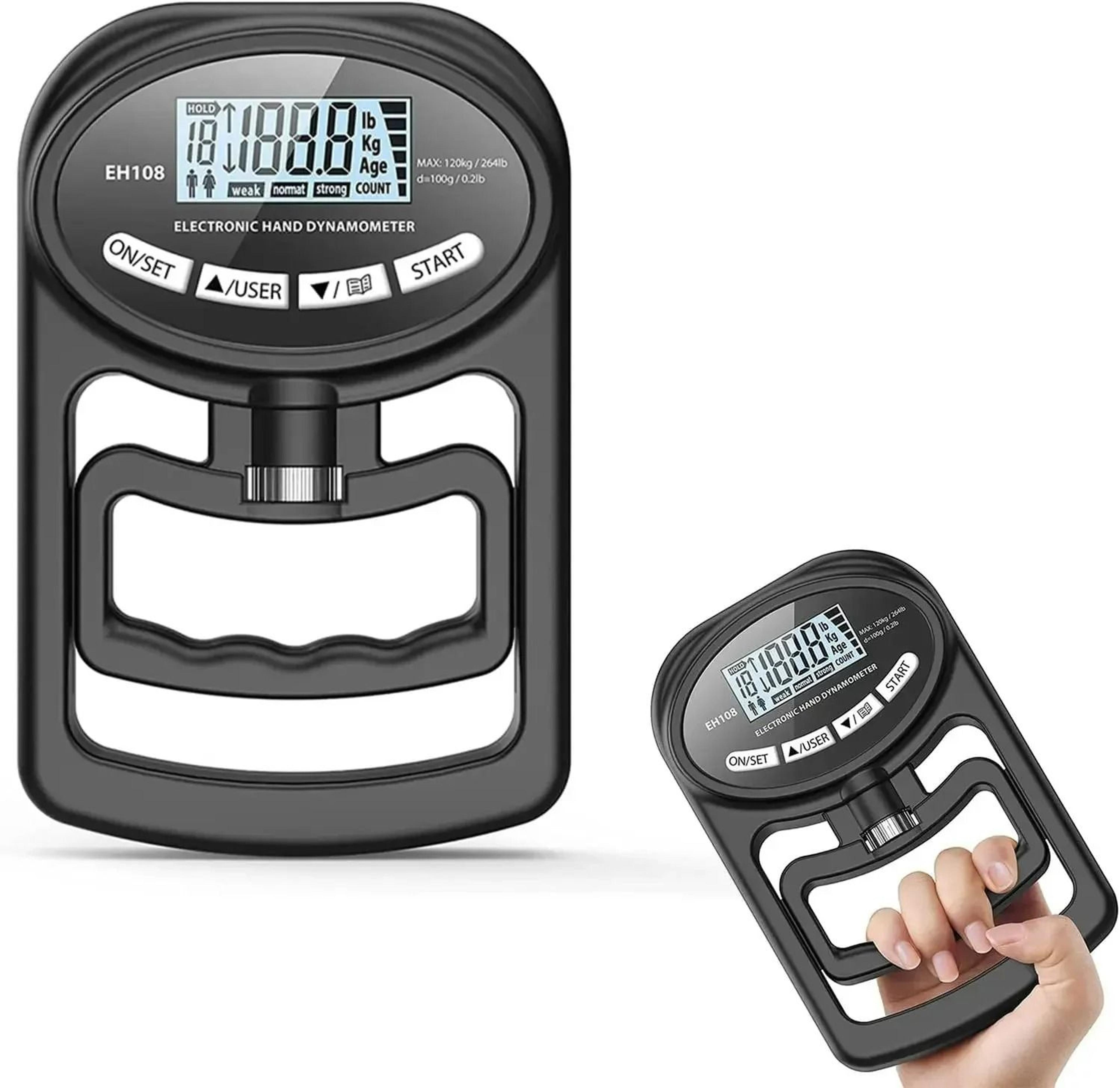digital hand dynamometer & grip strength tester (265 lbs / 120 kg)