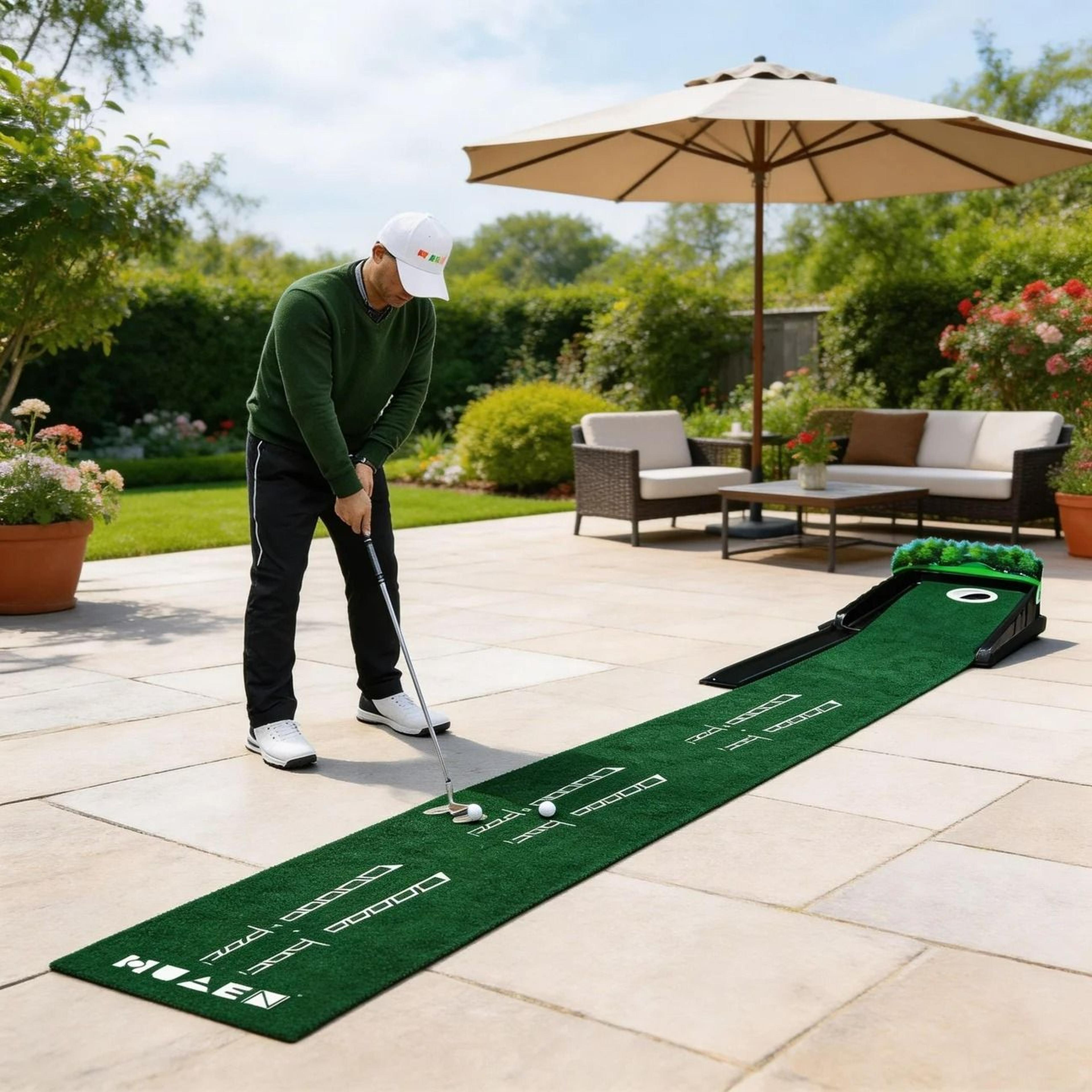 portable indoor & outdoor golf putting green trainer mat