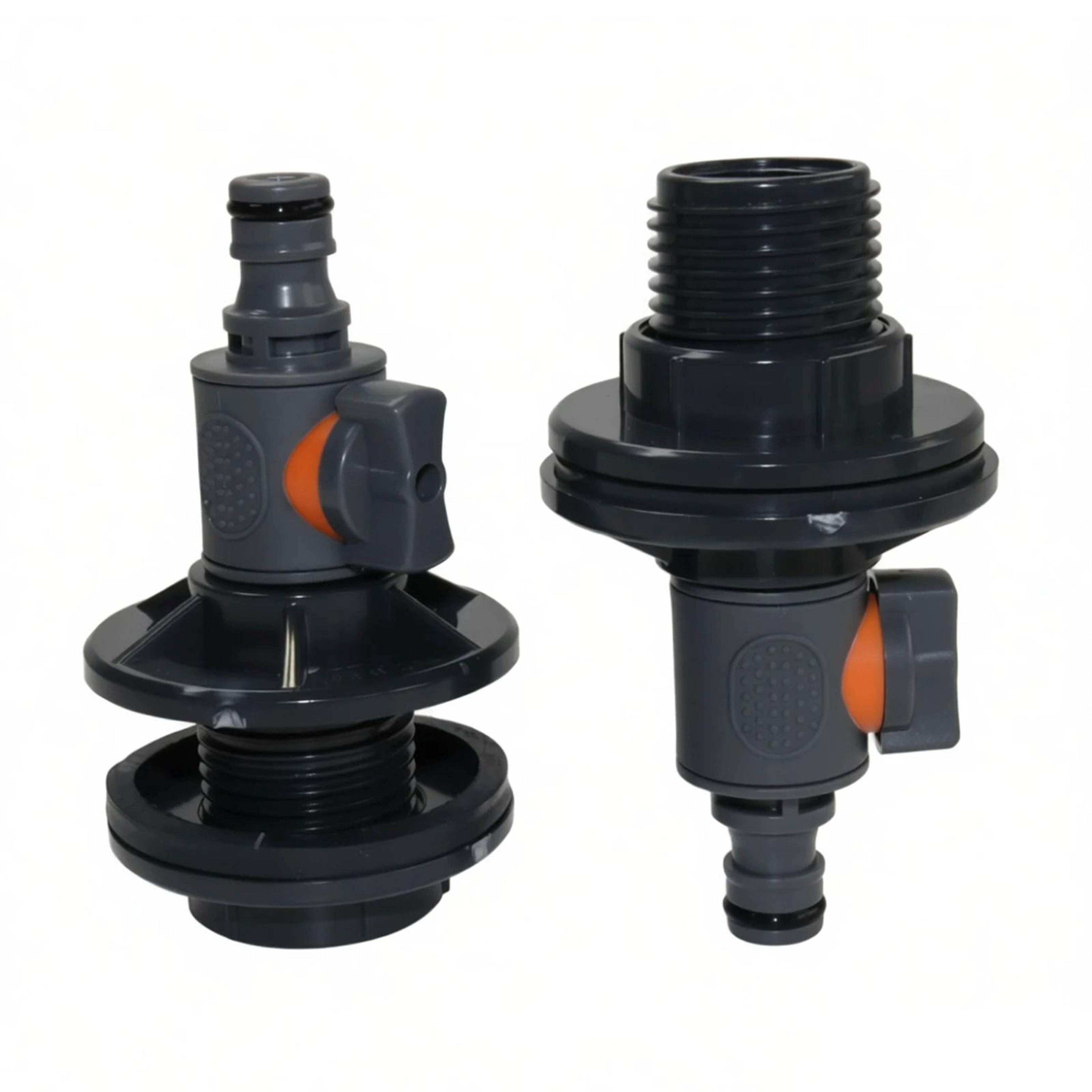ibc tote water tank adapter with 3/4 in shut-off valve & quick-connect kit