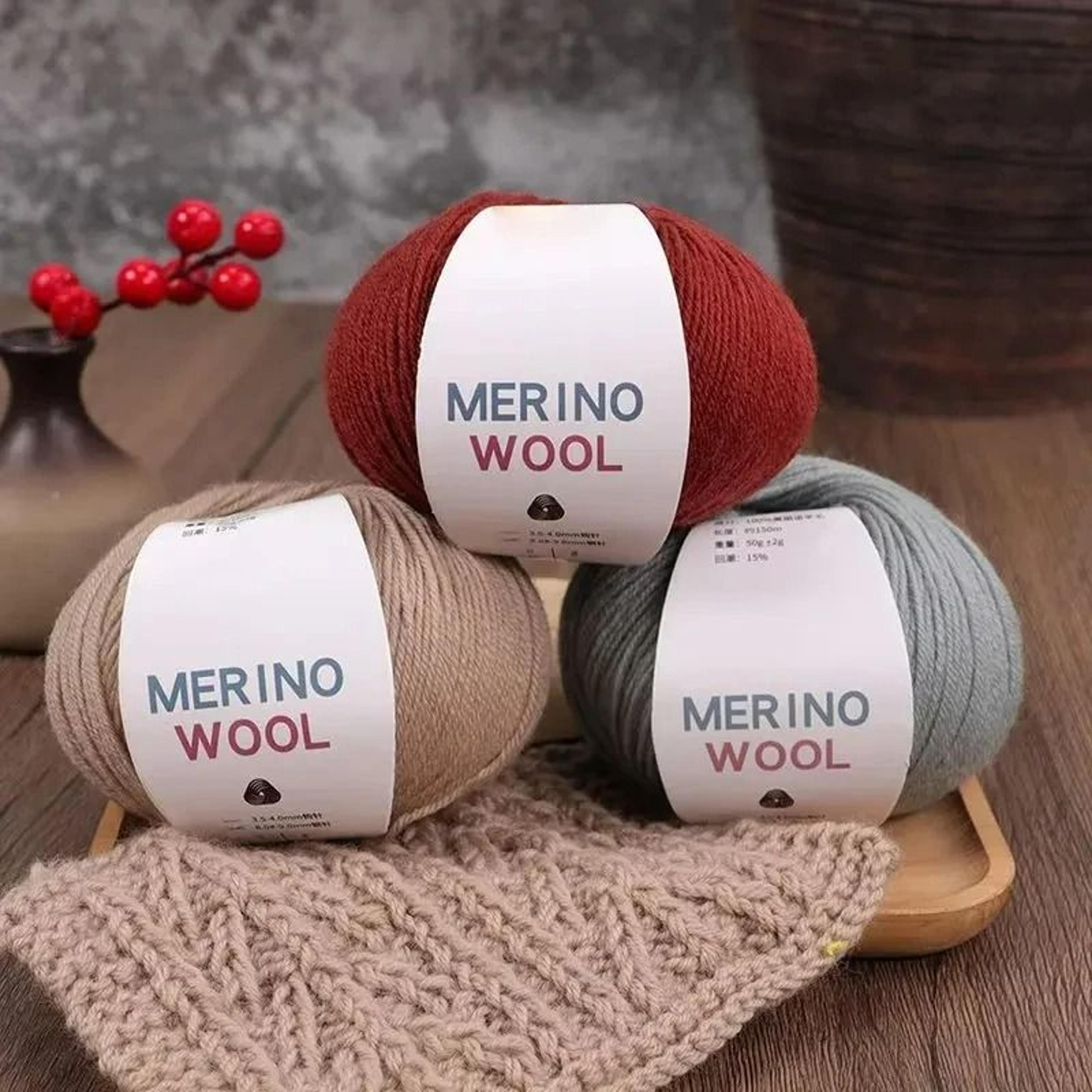 100% pure merino wool yarn ball (morandi color collection, medium-thick)