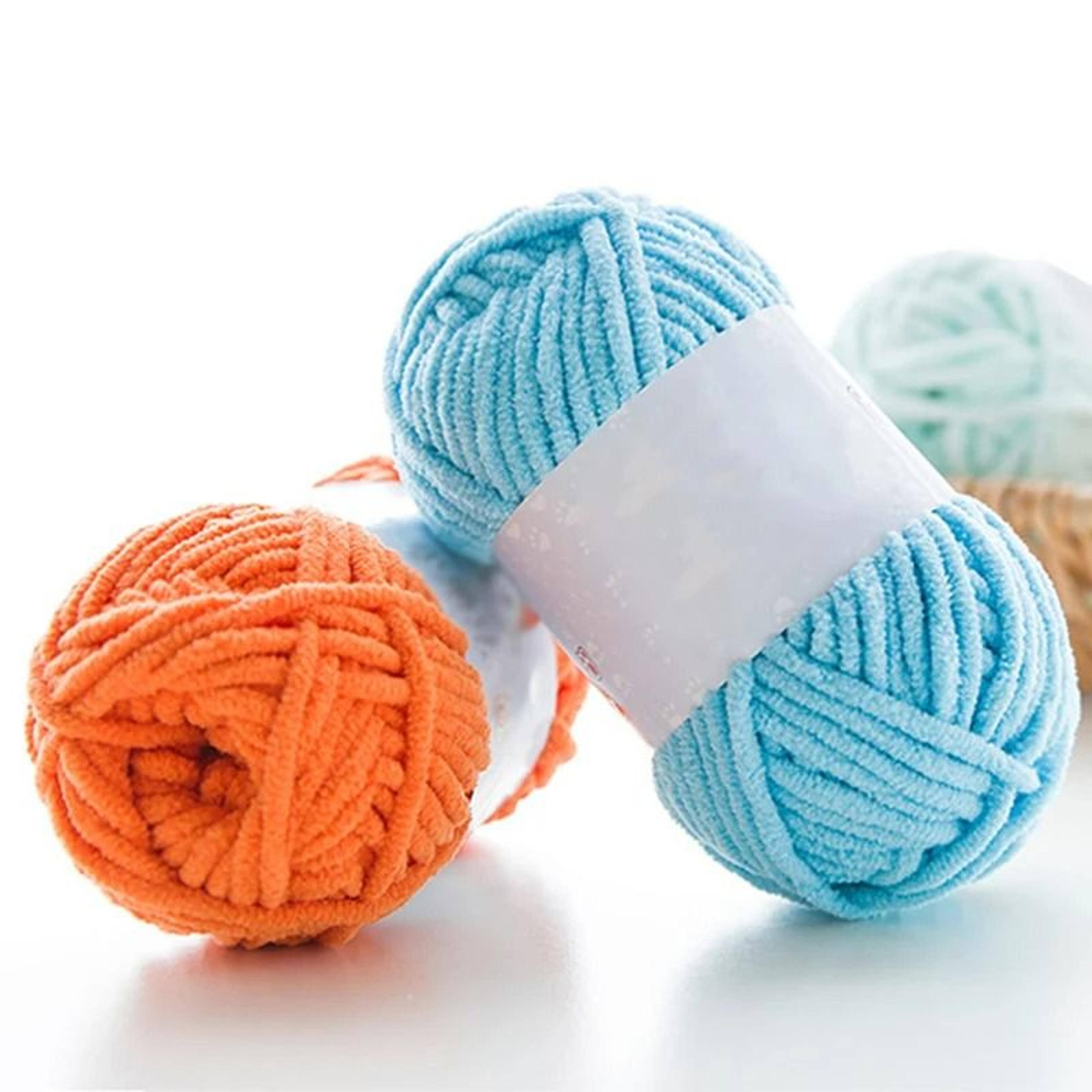 thick soft chenille velvet diy knitting & crochet yarn ball