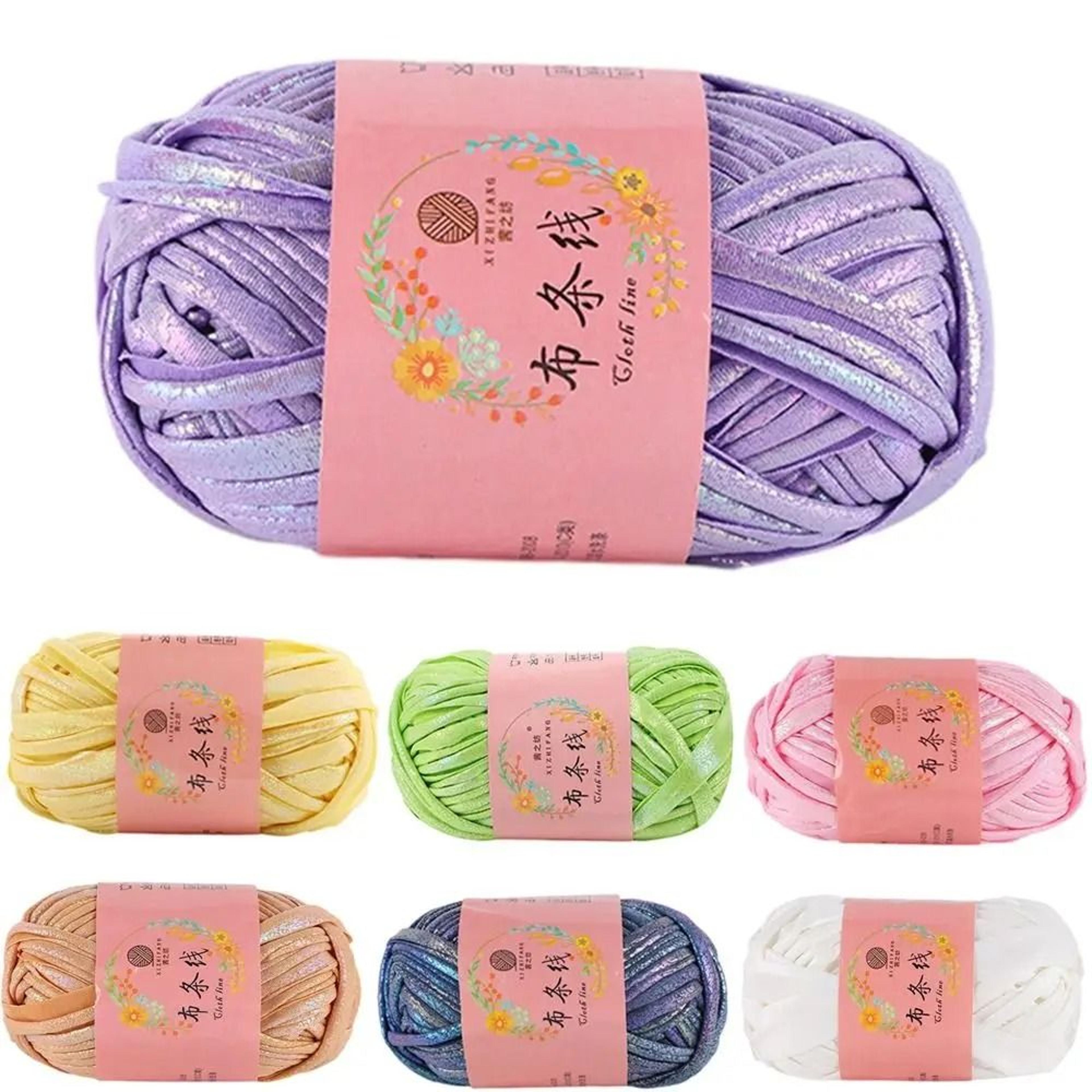 0.22 lb imitation leather shiny crochet yarn ball
