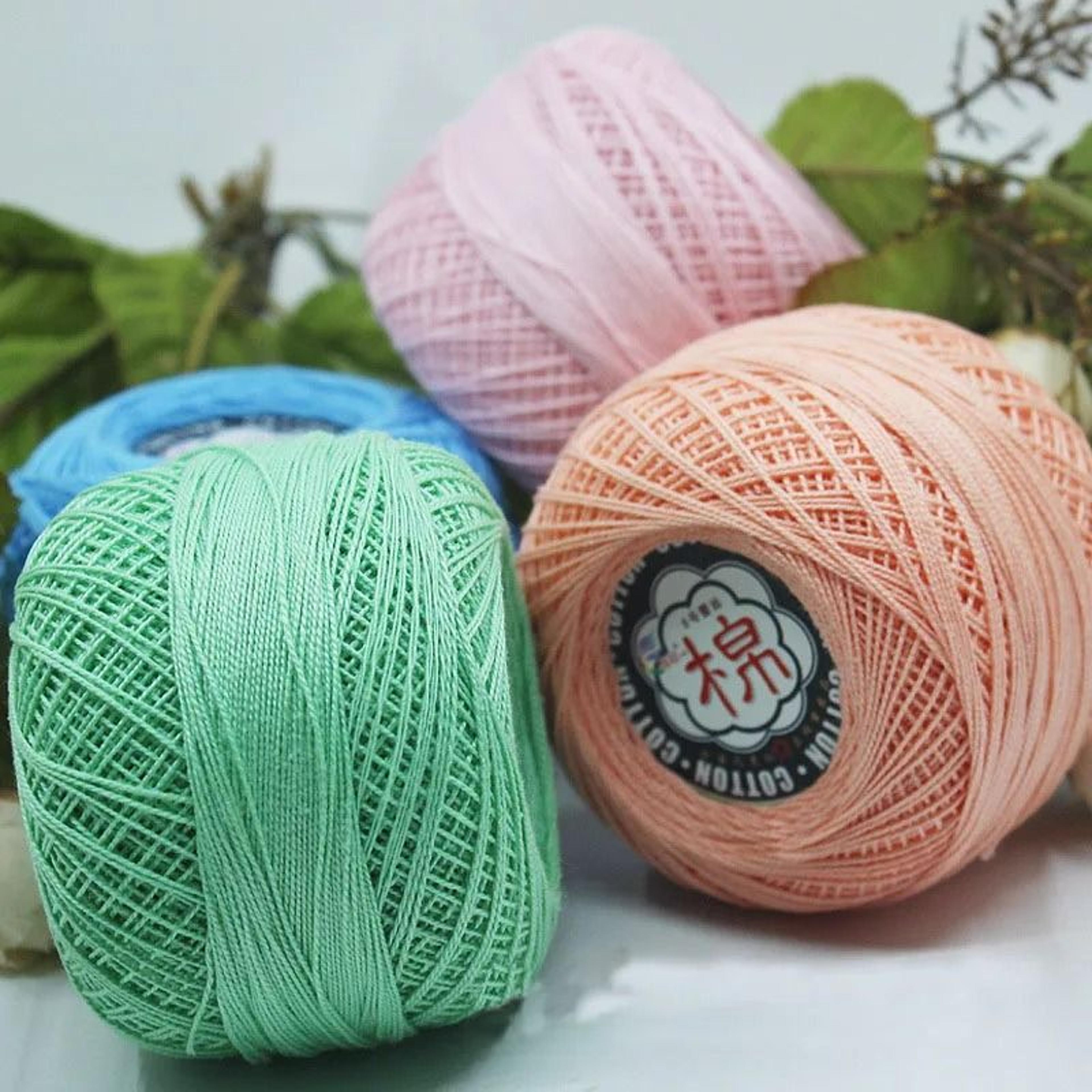 0.11 lb colorful 2-ply cotton thin lace crochet yarn