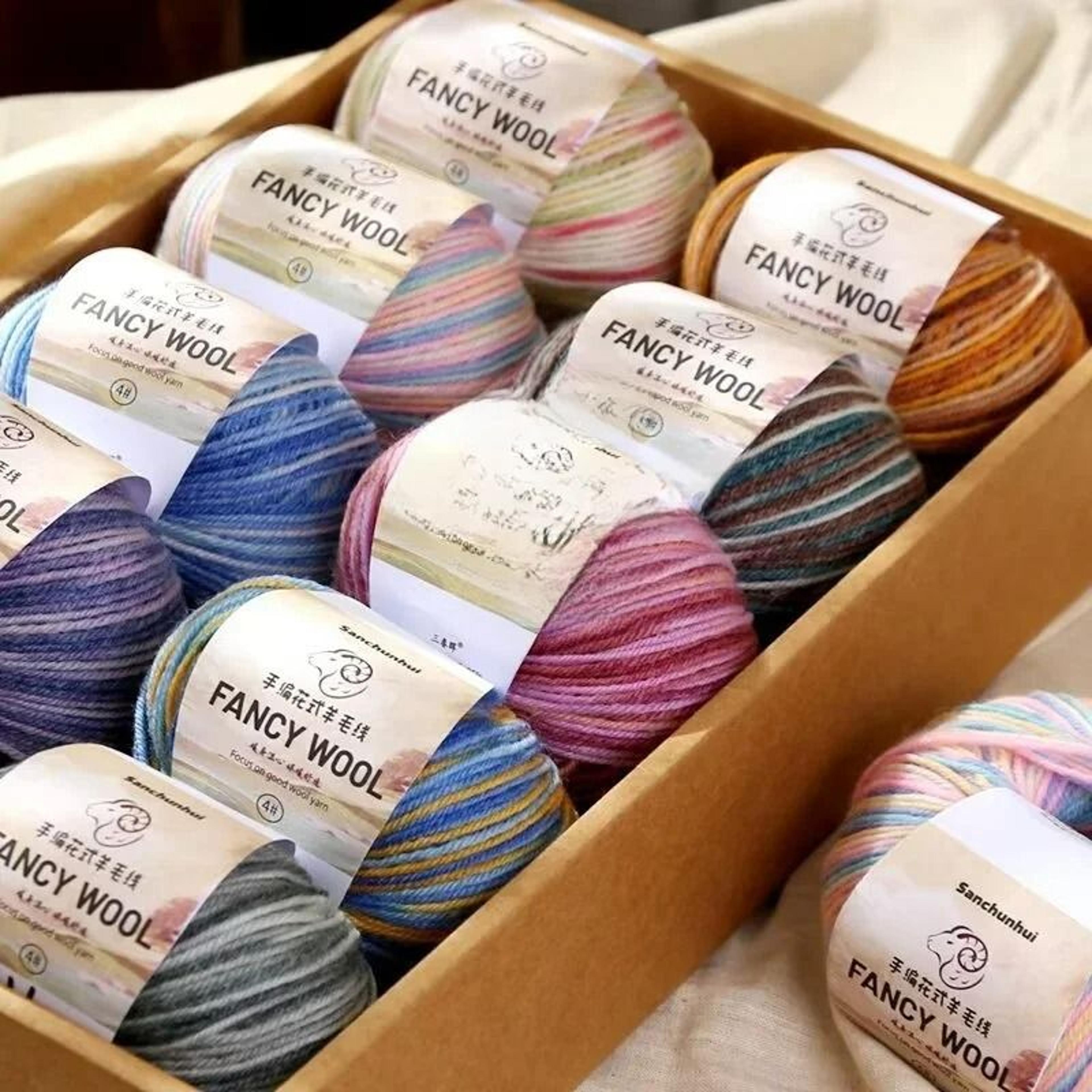 0.11 lb fancy colorful wool hand-knitting yarn