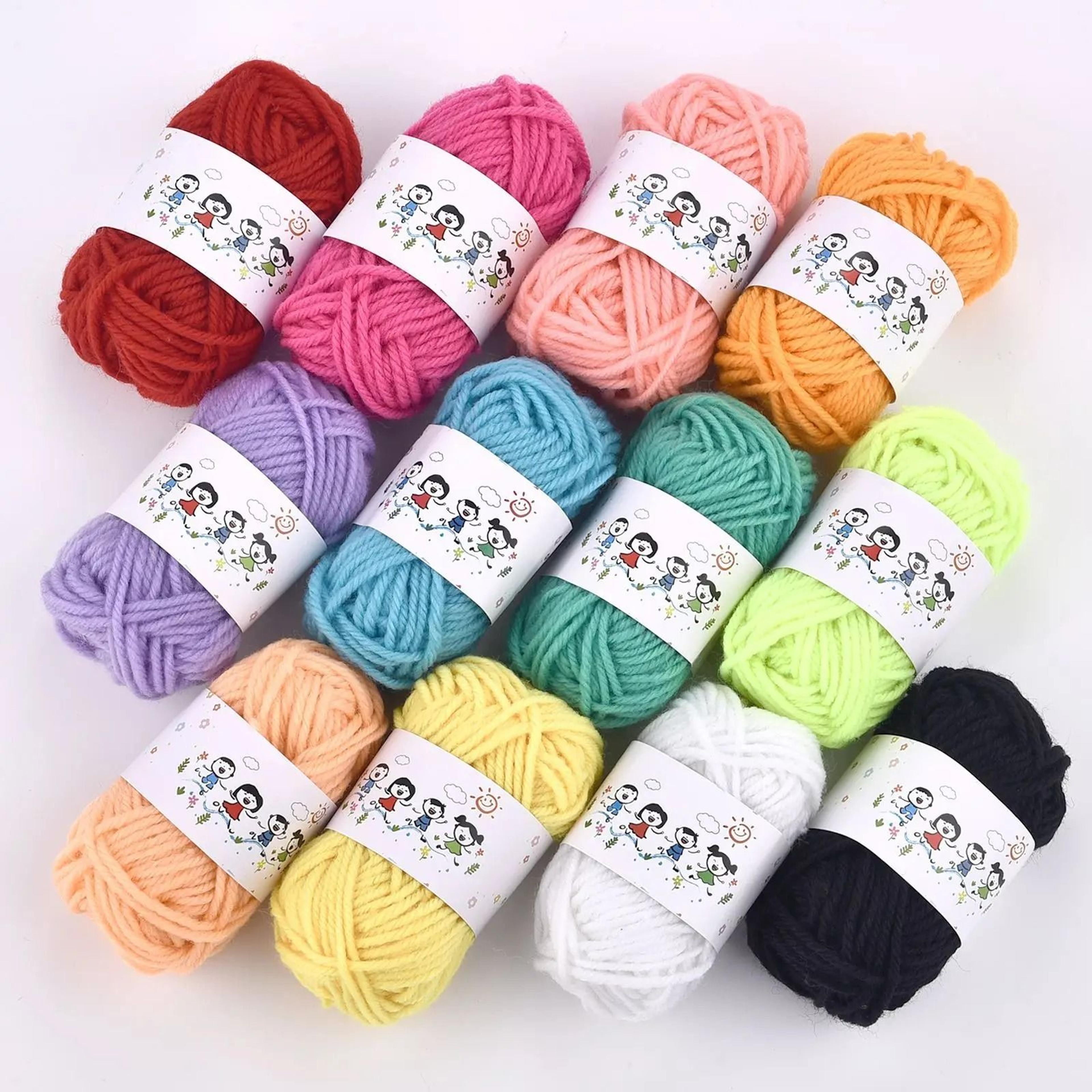 12-color acrylic knitting wool yarn craft set