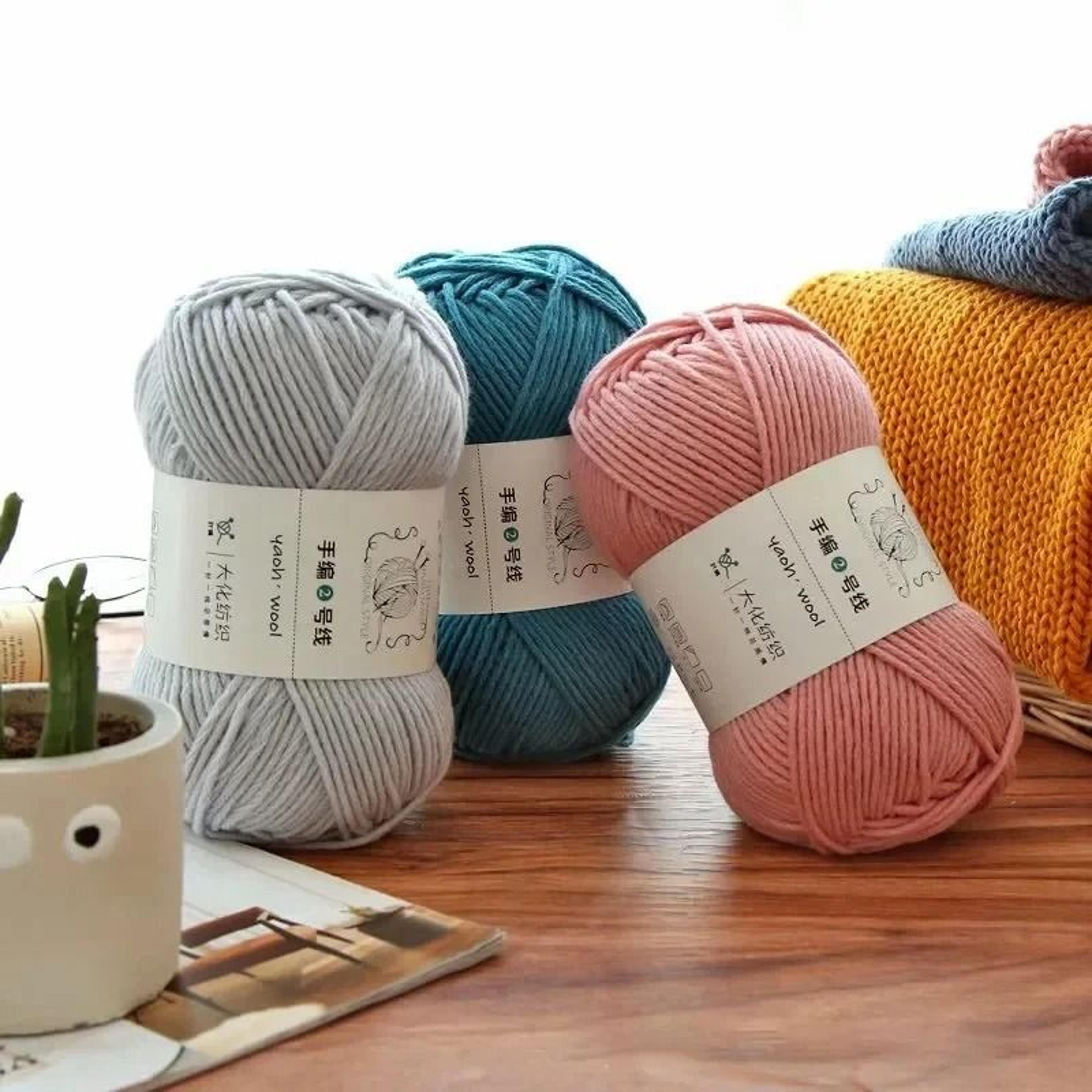 0.22 lb milk cotton hand-knitting & crochet yarn (175 yards)