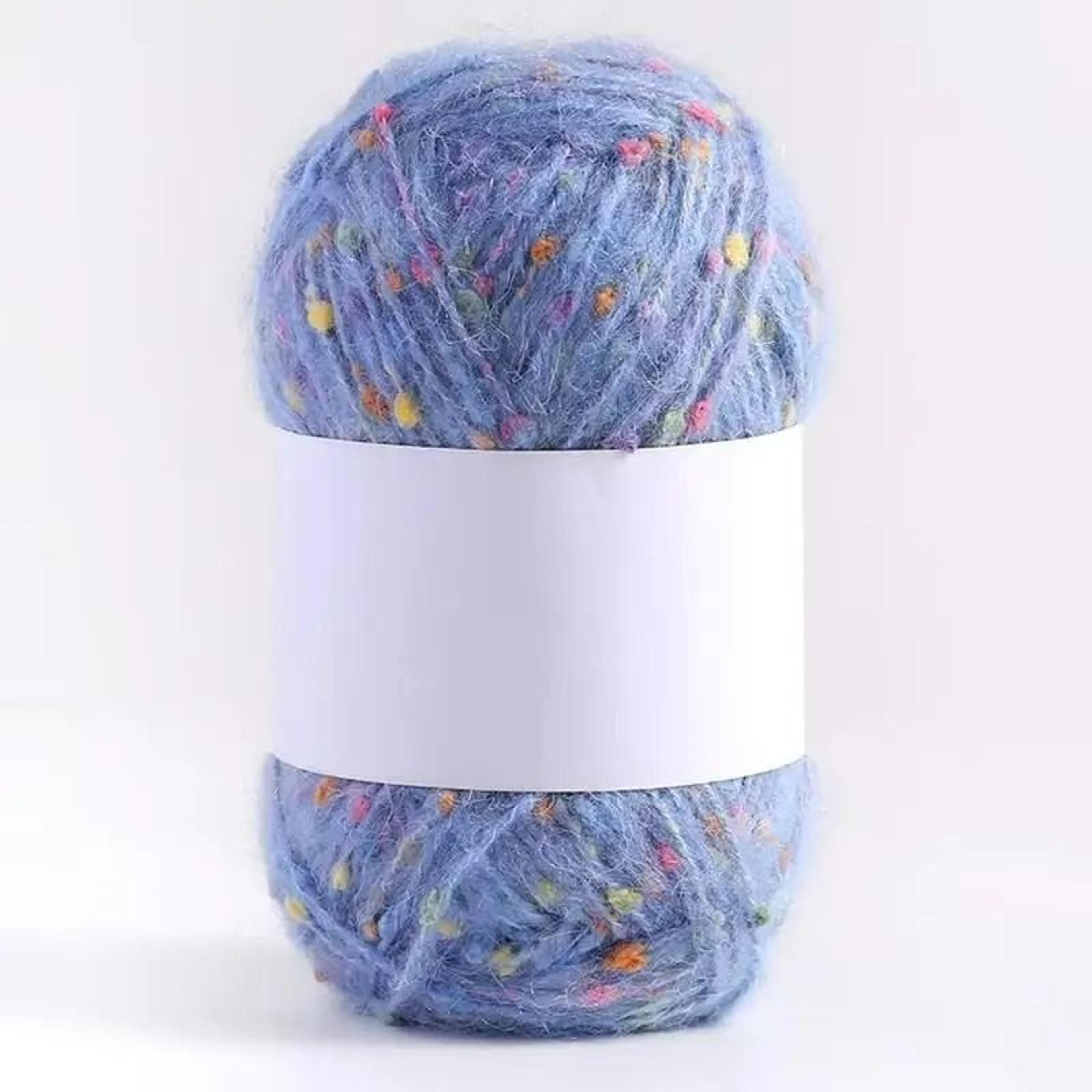 rainbow color dot mohair hand-knitting & crochet yarn