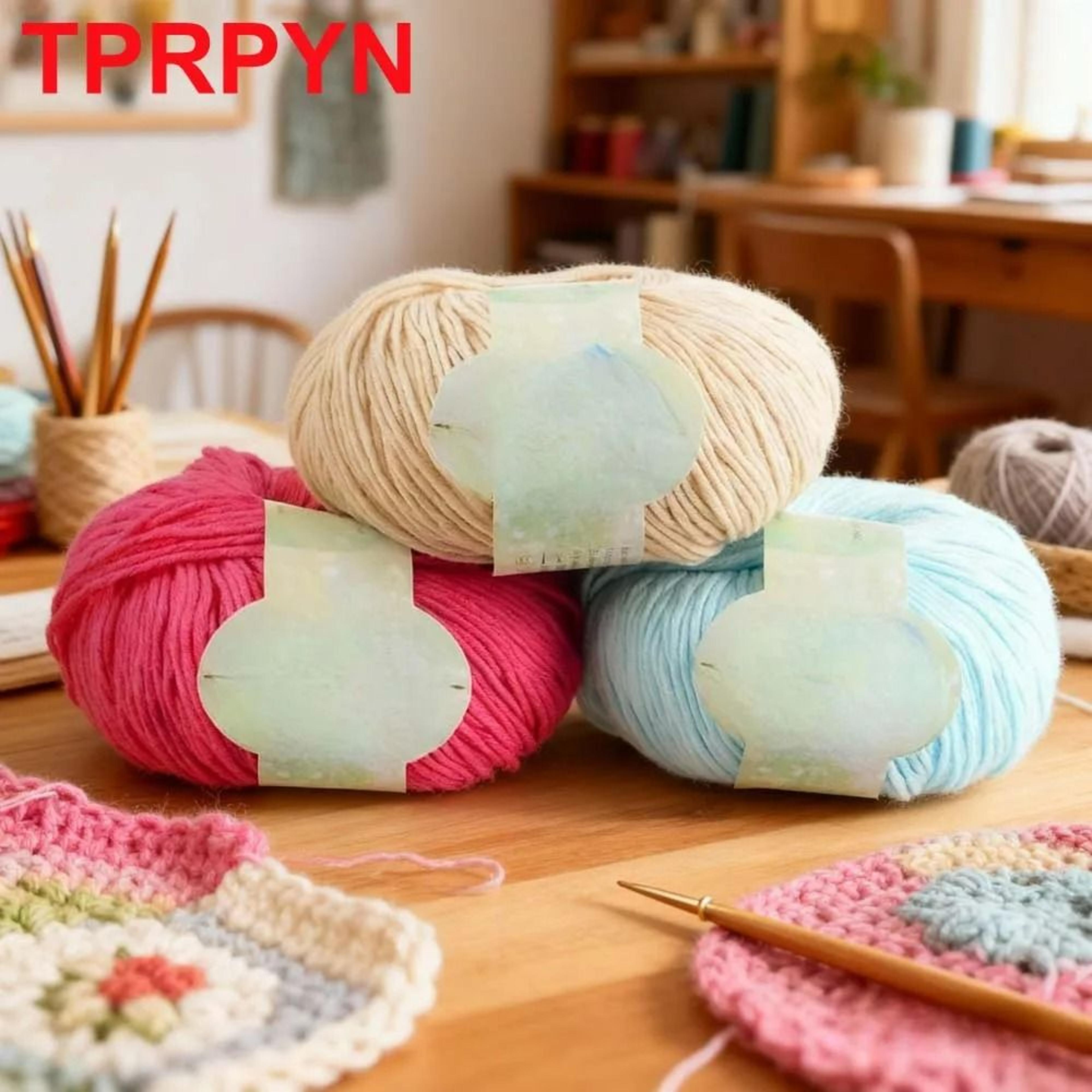 2-piece 100% pure cotton hand-knitting & crochet yarn set