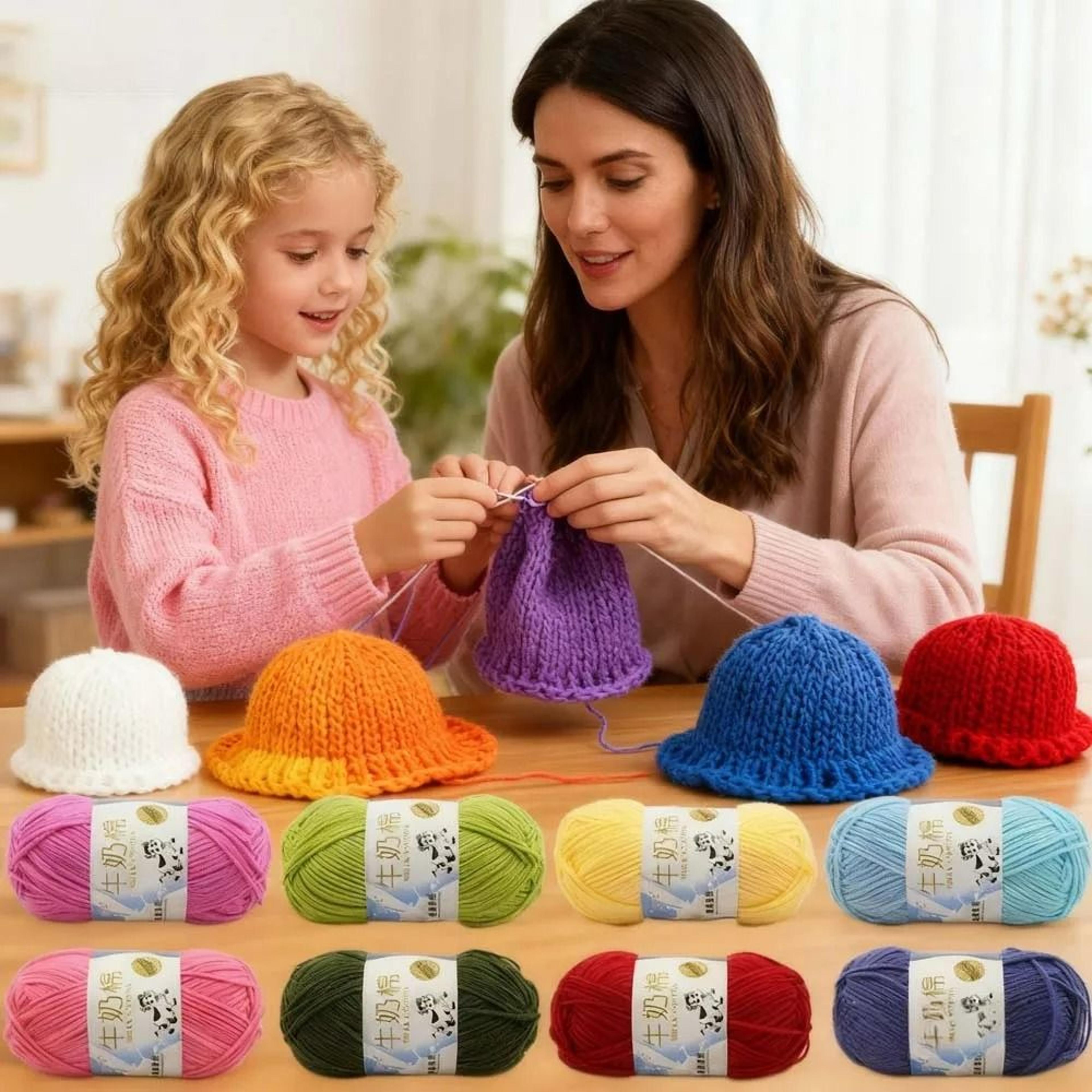 1.1 lb milk cotton hand-knitting yarn set (10 pieces)