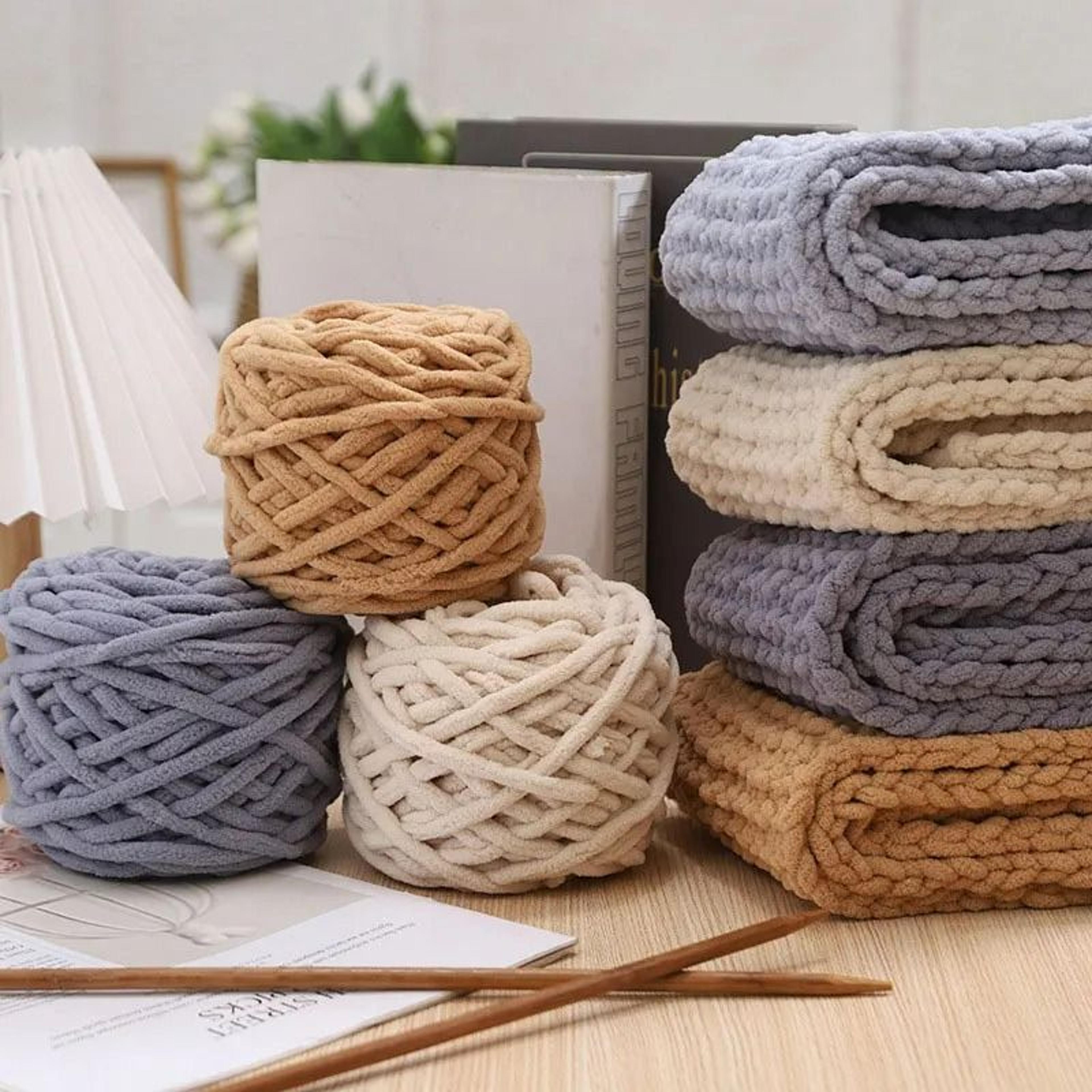50-yard chunky chenille ice stripe yarn (0.22 lb)