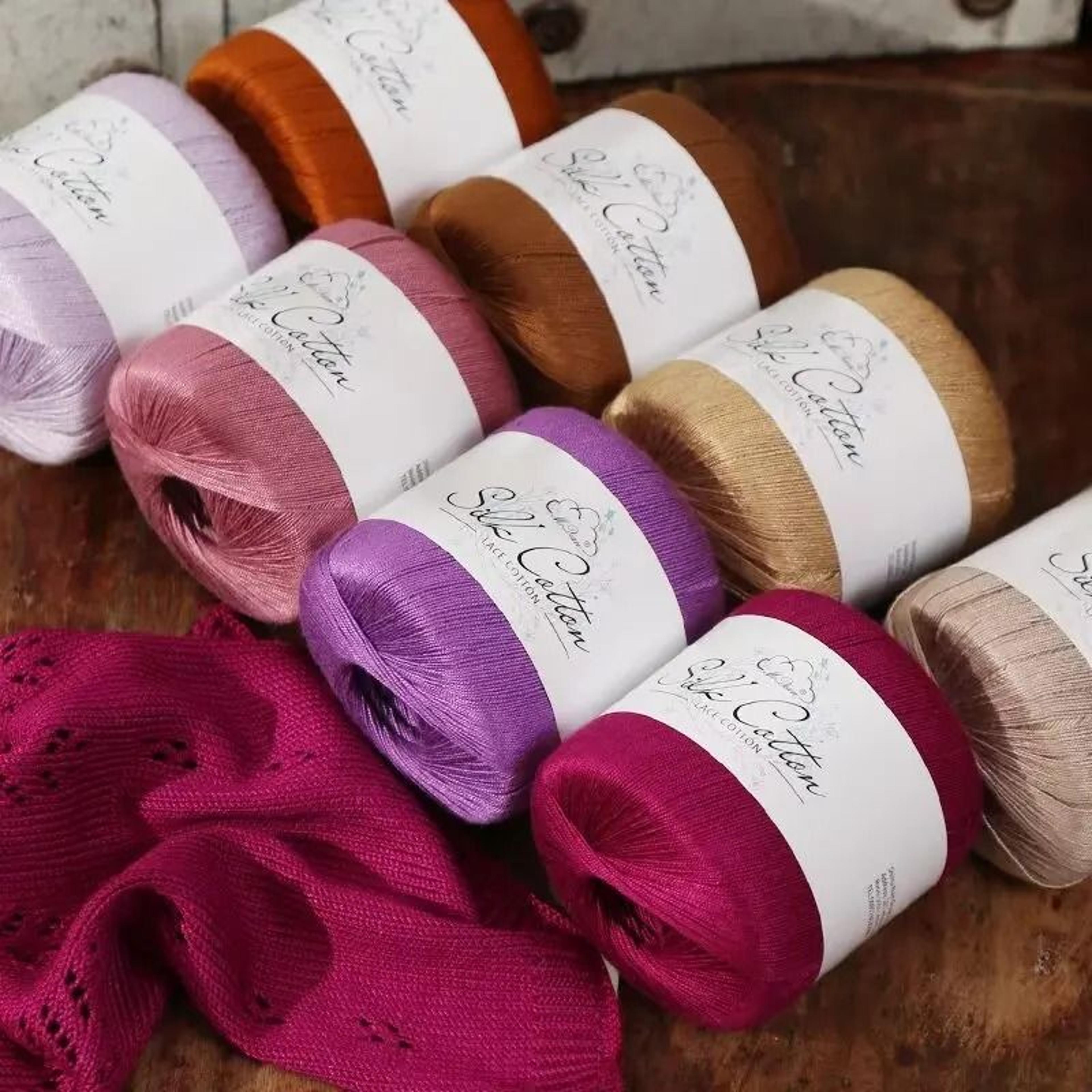 0.11 lb fine silk & cotton crochet lace yarn