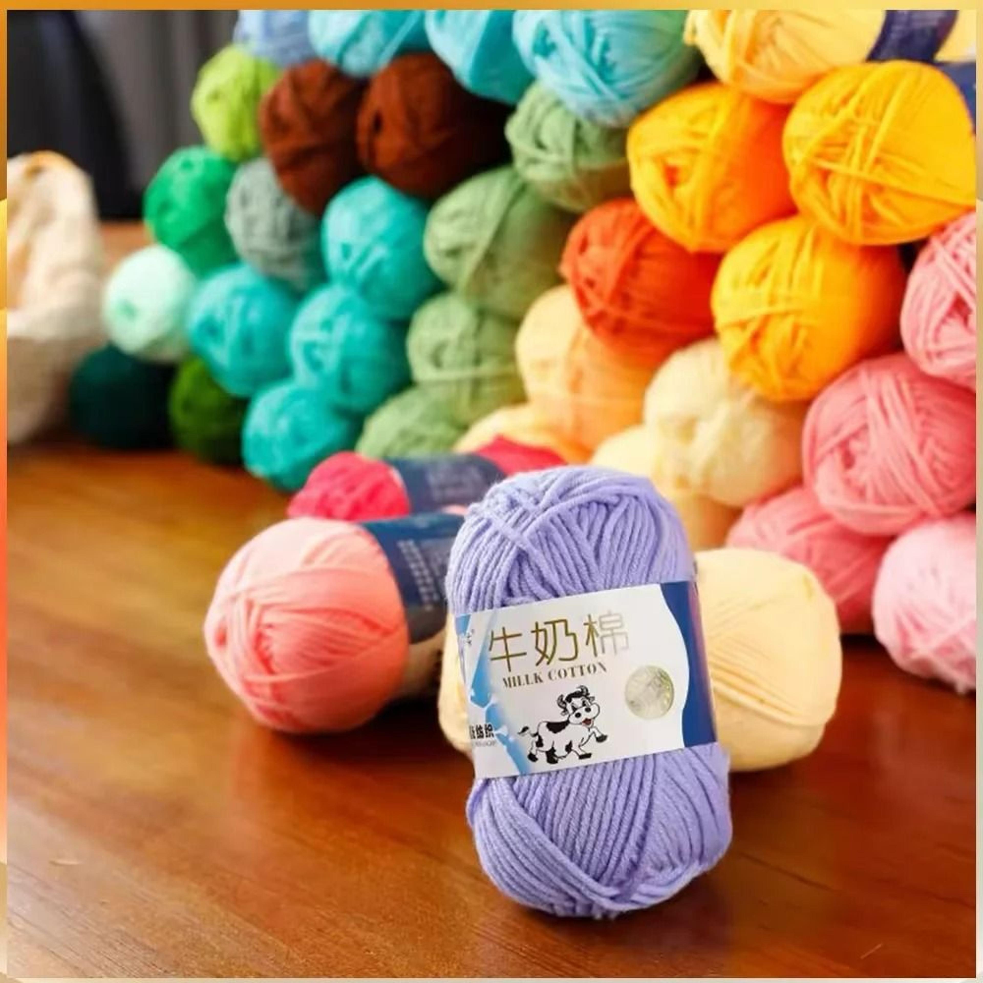 0.11 lb 5-ply soft milk cotton knitting yarn