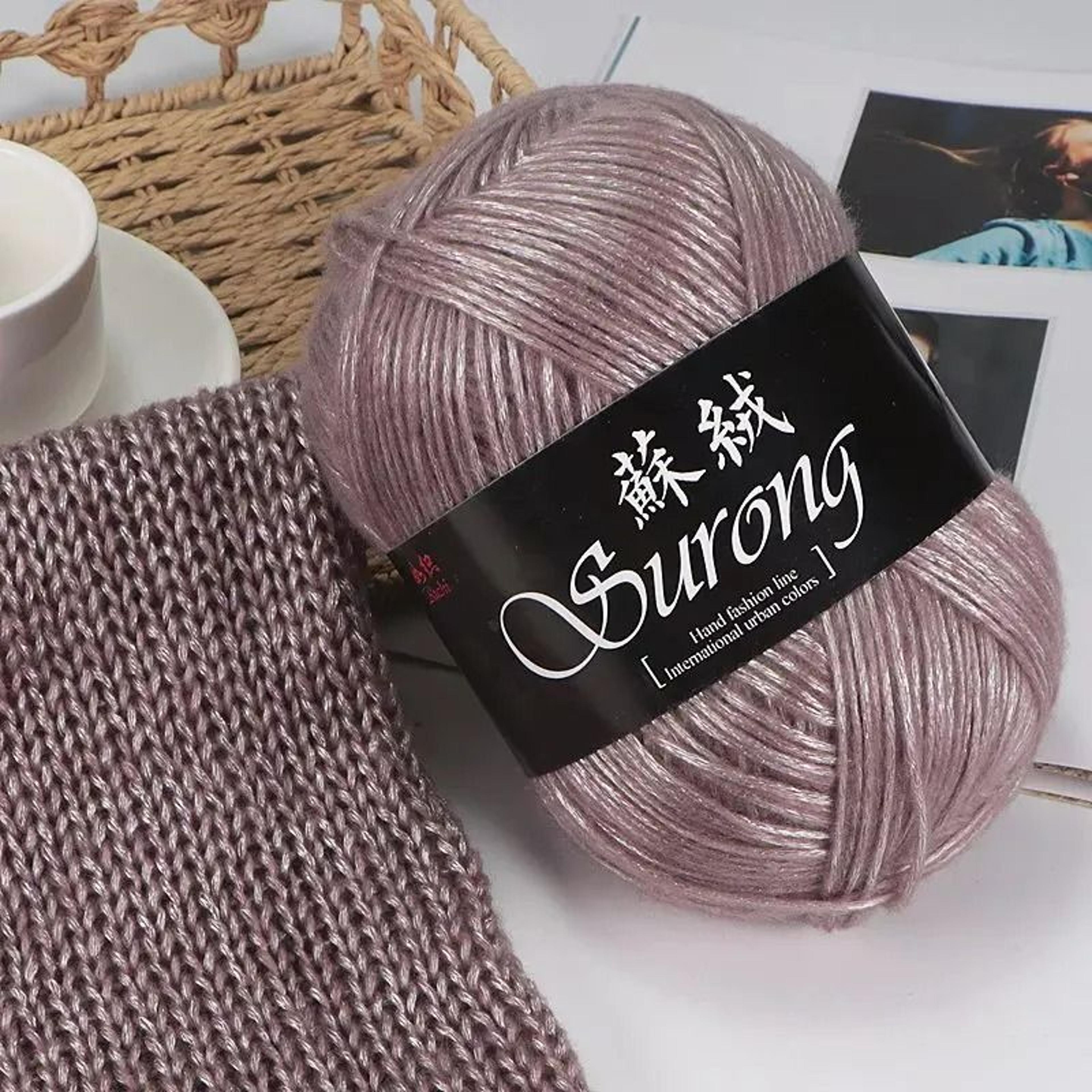0.22 lb metallic silk cotton & acrylic knitting yarn