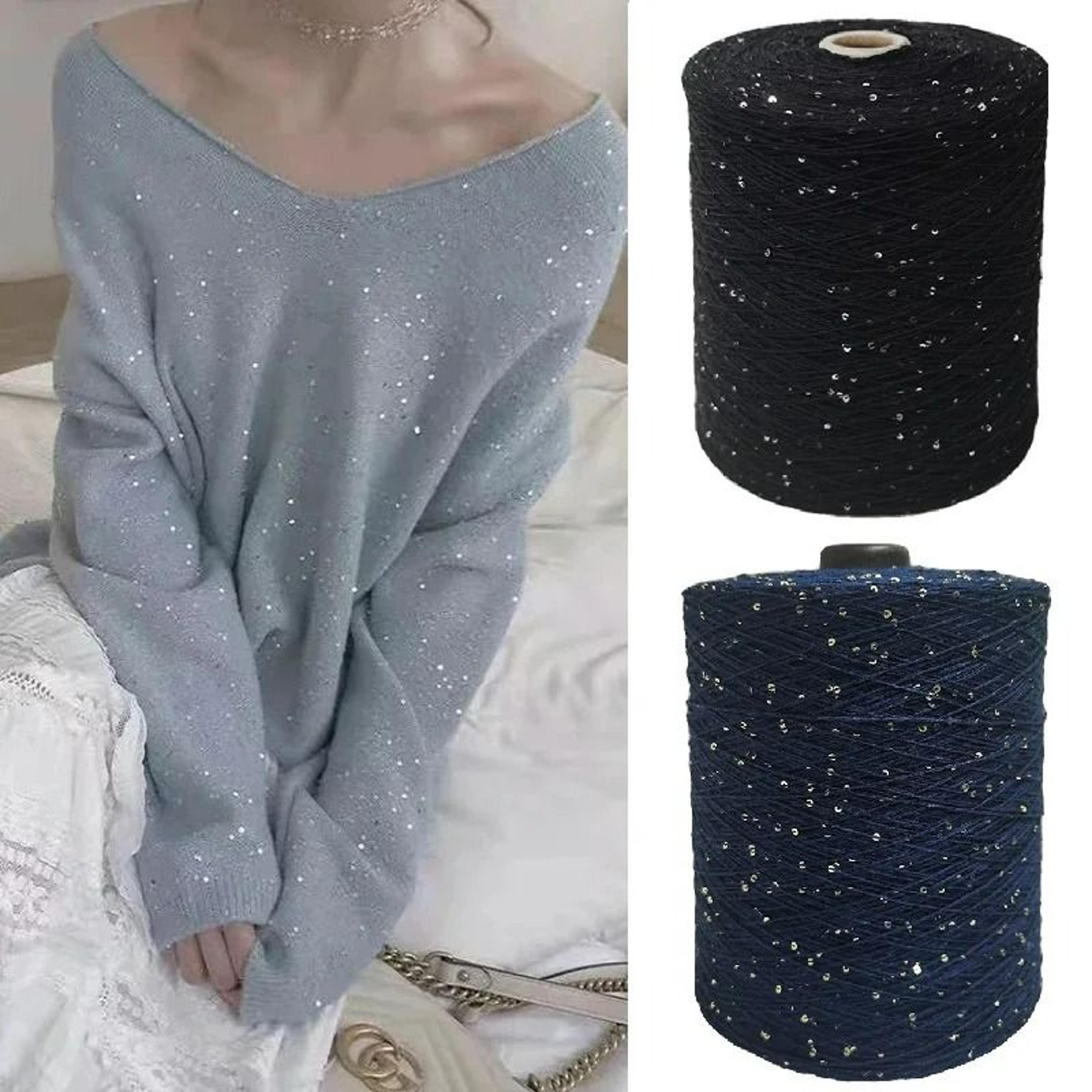 sparkly sequin cotton yarn for hand knitting & crochet