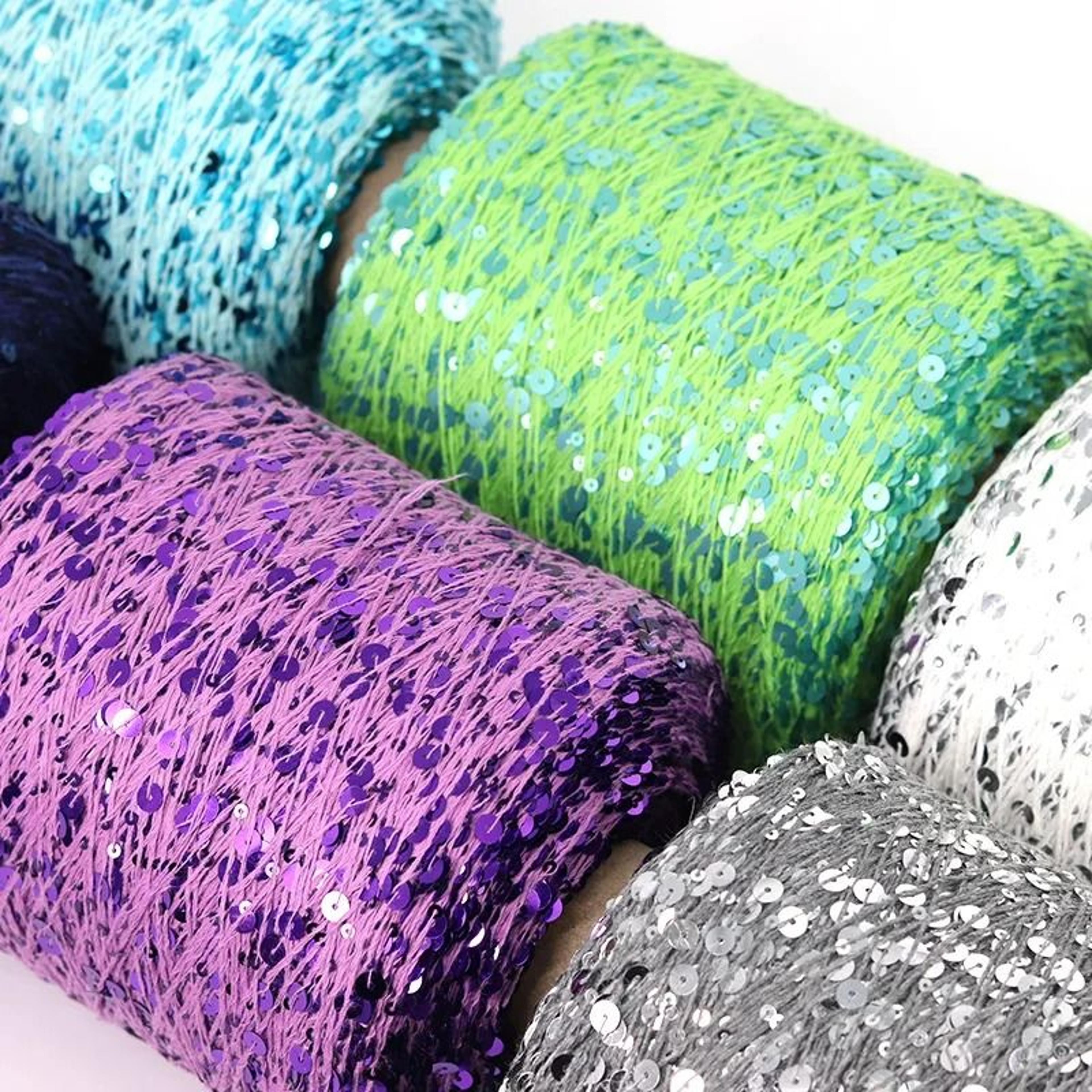 sparkle sequin glitter yarn for crochet & diy hand knitting