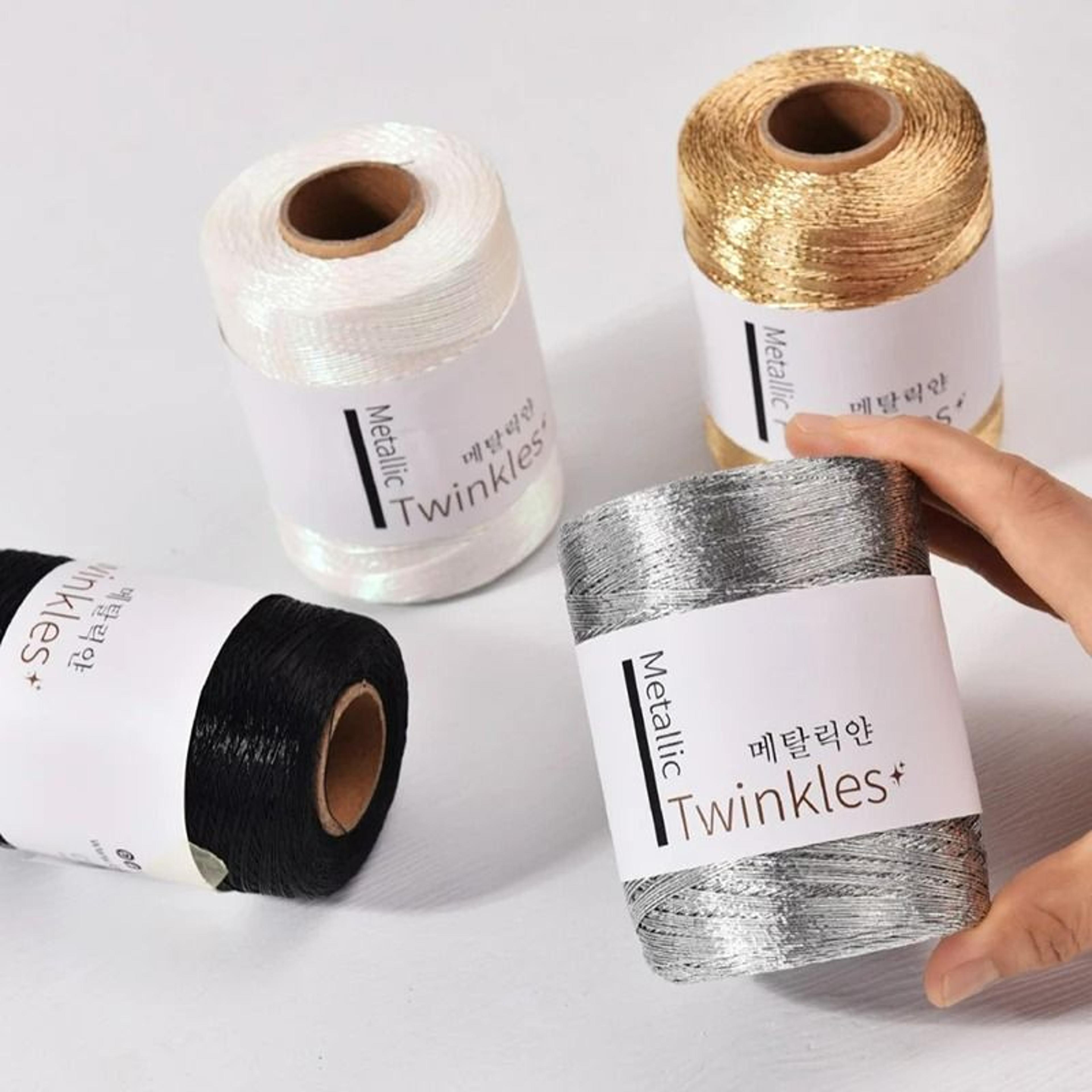 metallic twinkle yarn for diy crochet, lace & home decor