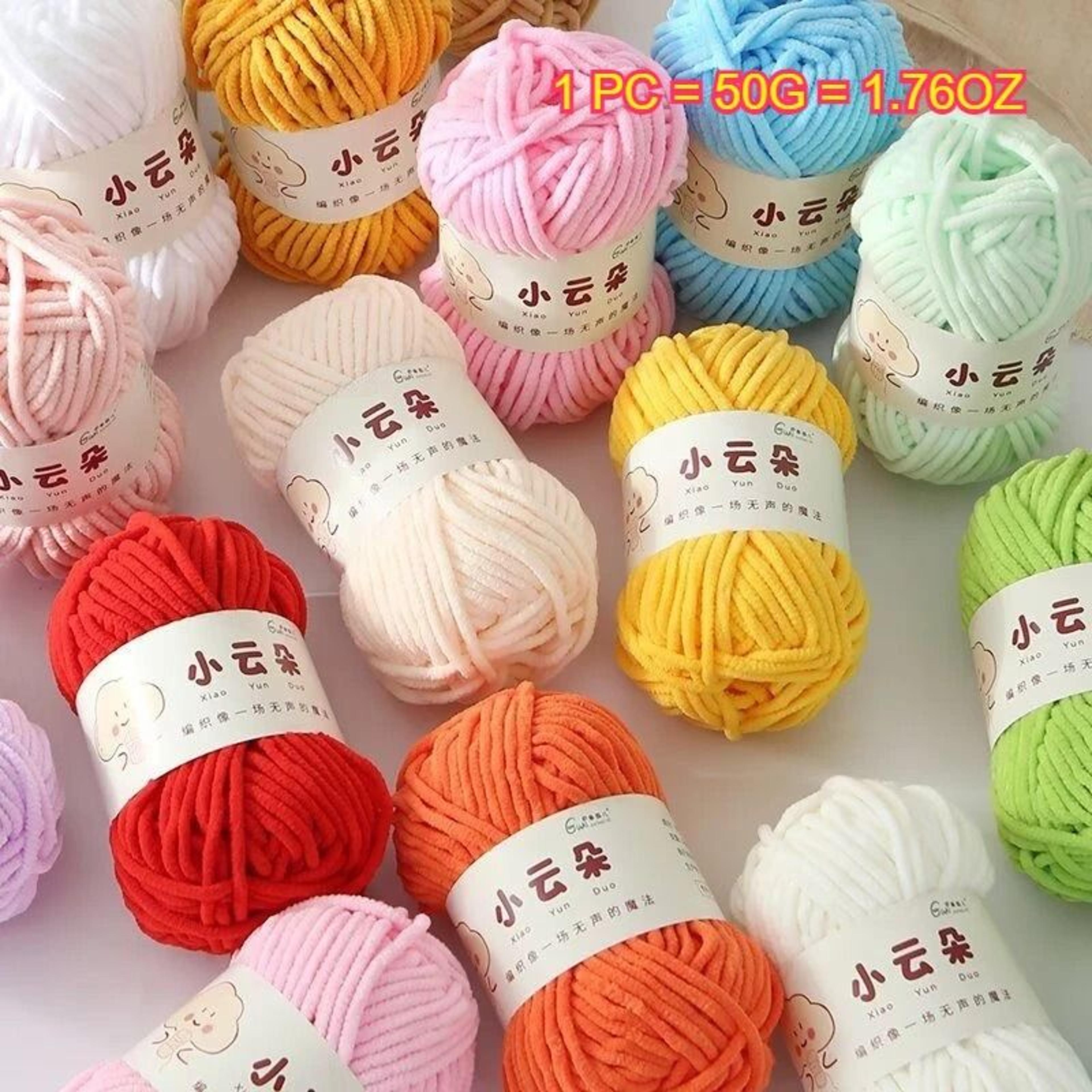 soft matte chenille yarn for crochet blankets, dolls & crafts