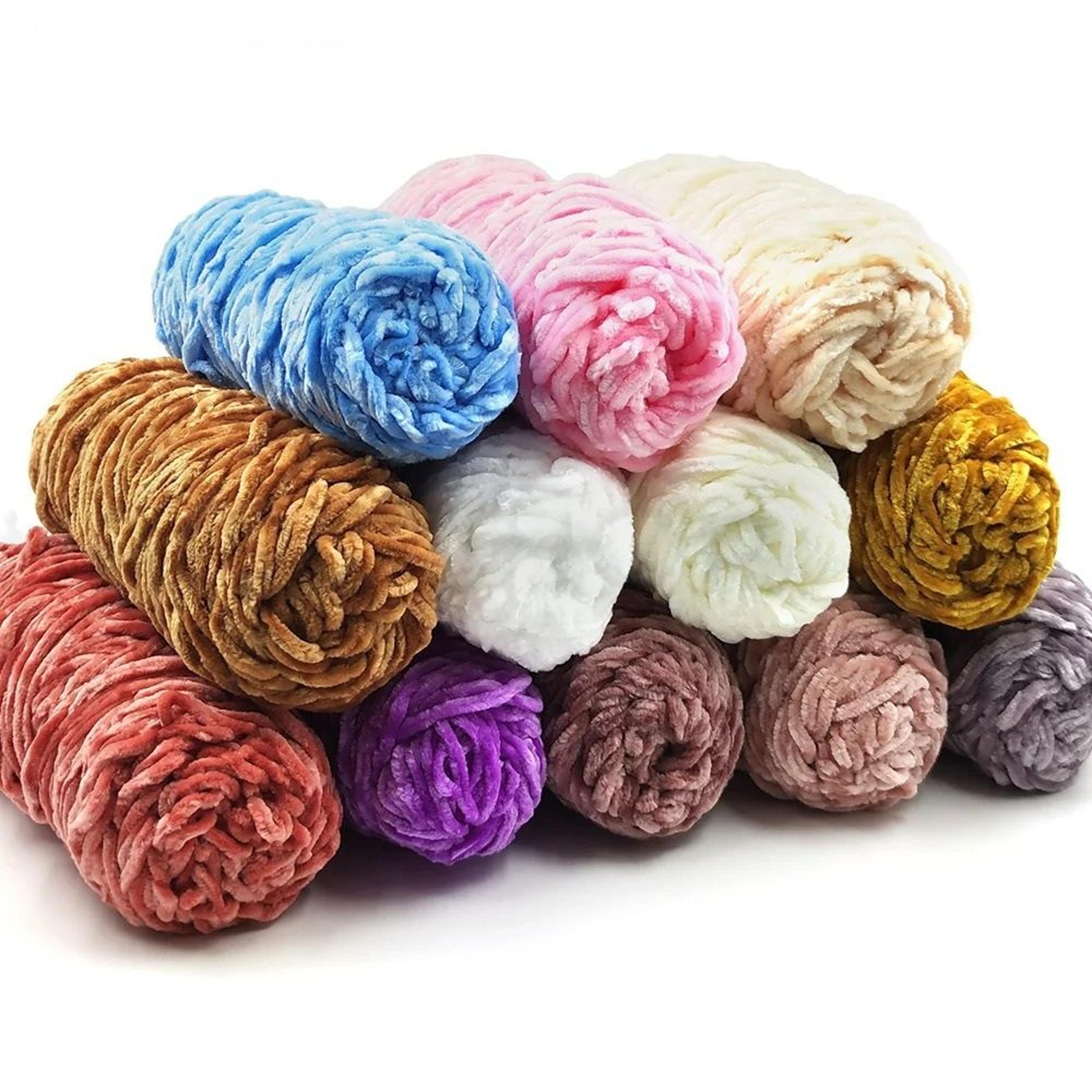 premium velvet chenille yarn pack for blankets, coats & home decor