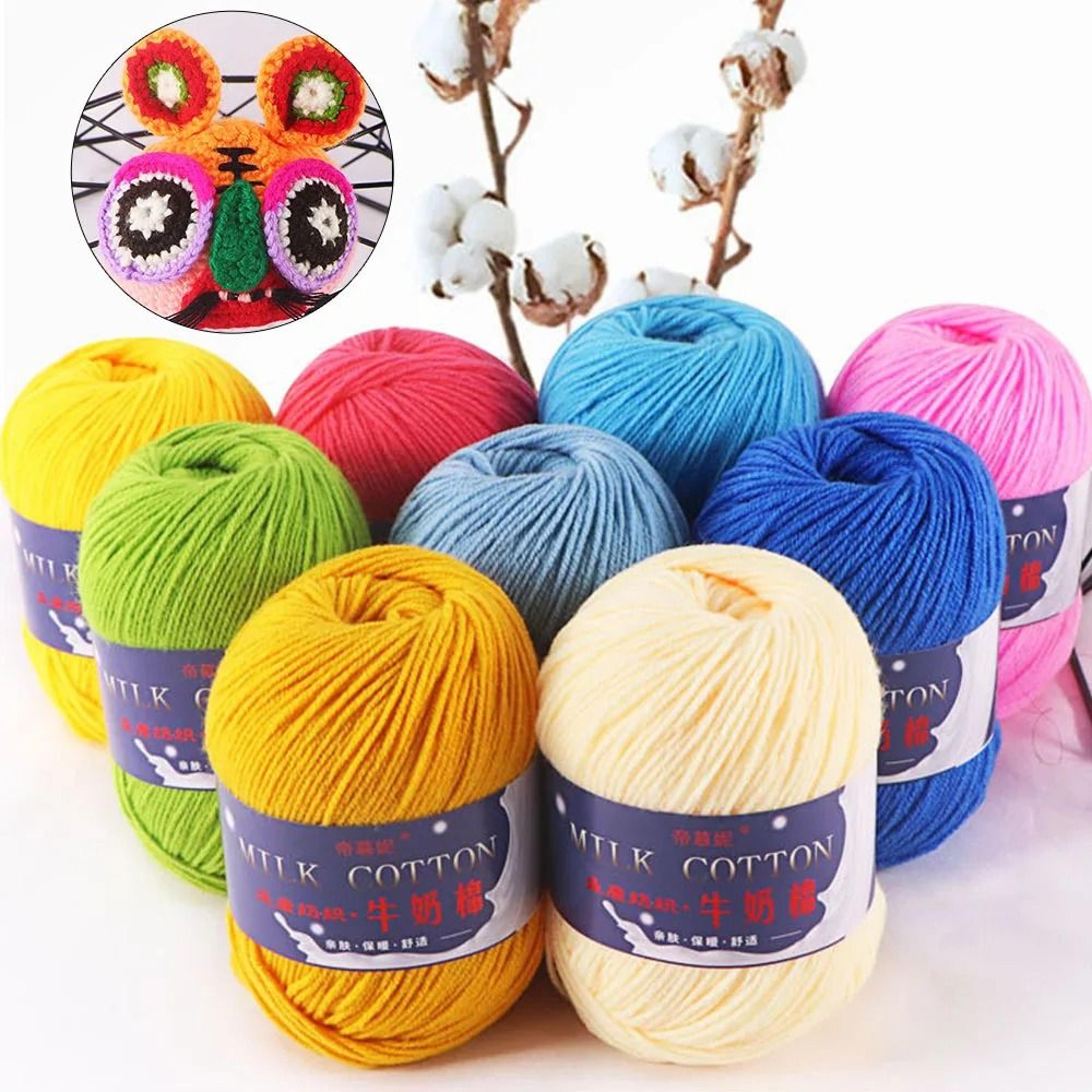 3-ply milk cotton knitting yarn for crochet crafts, sweaters & dolls
