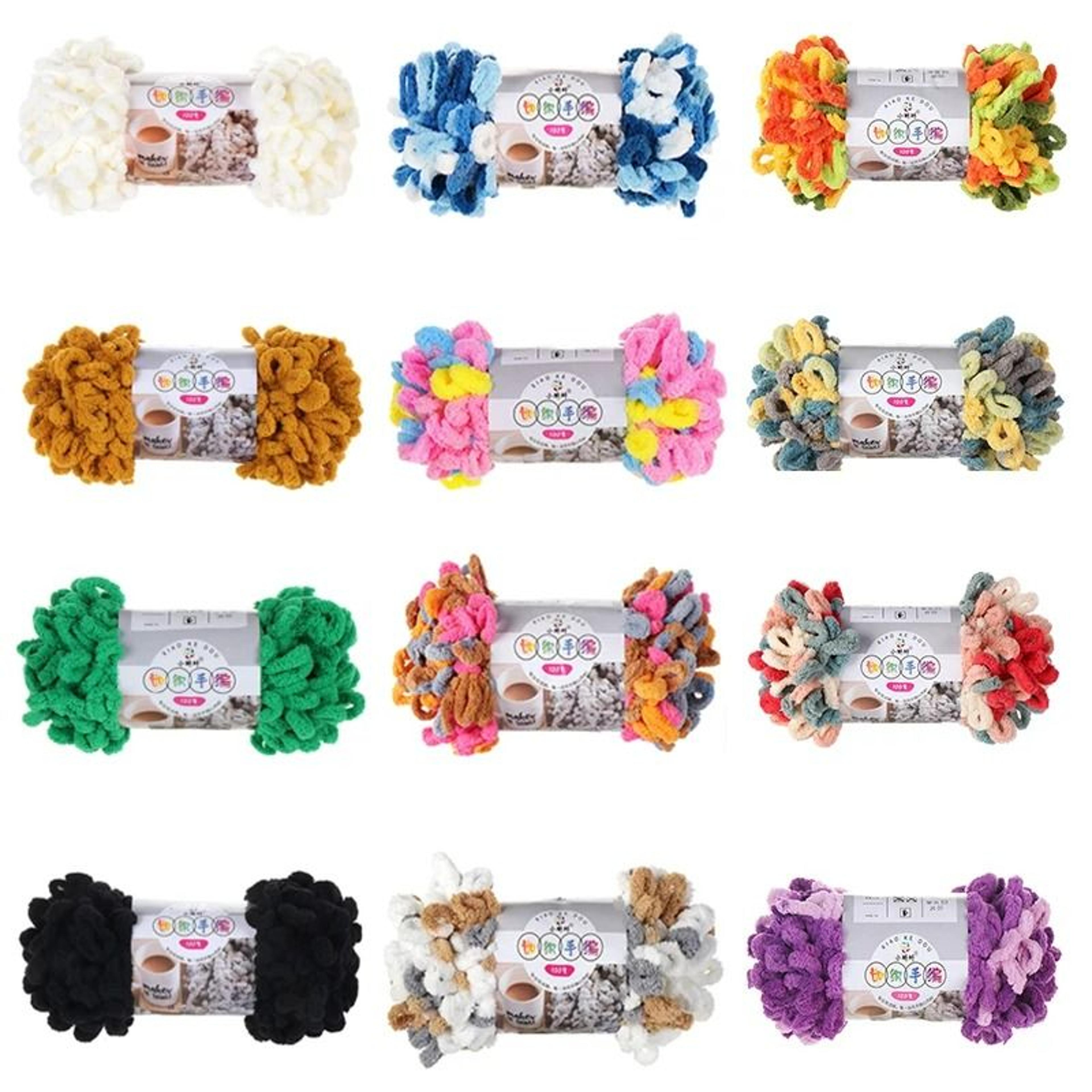chunky loop yarn for no-needle hand knitting blankets & pillows