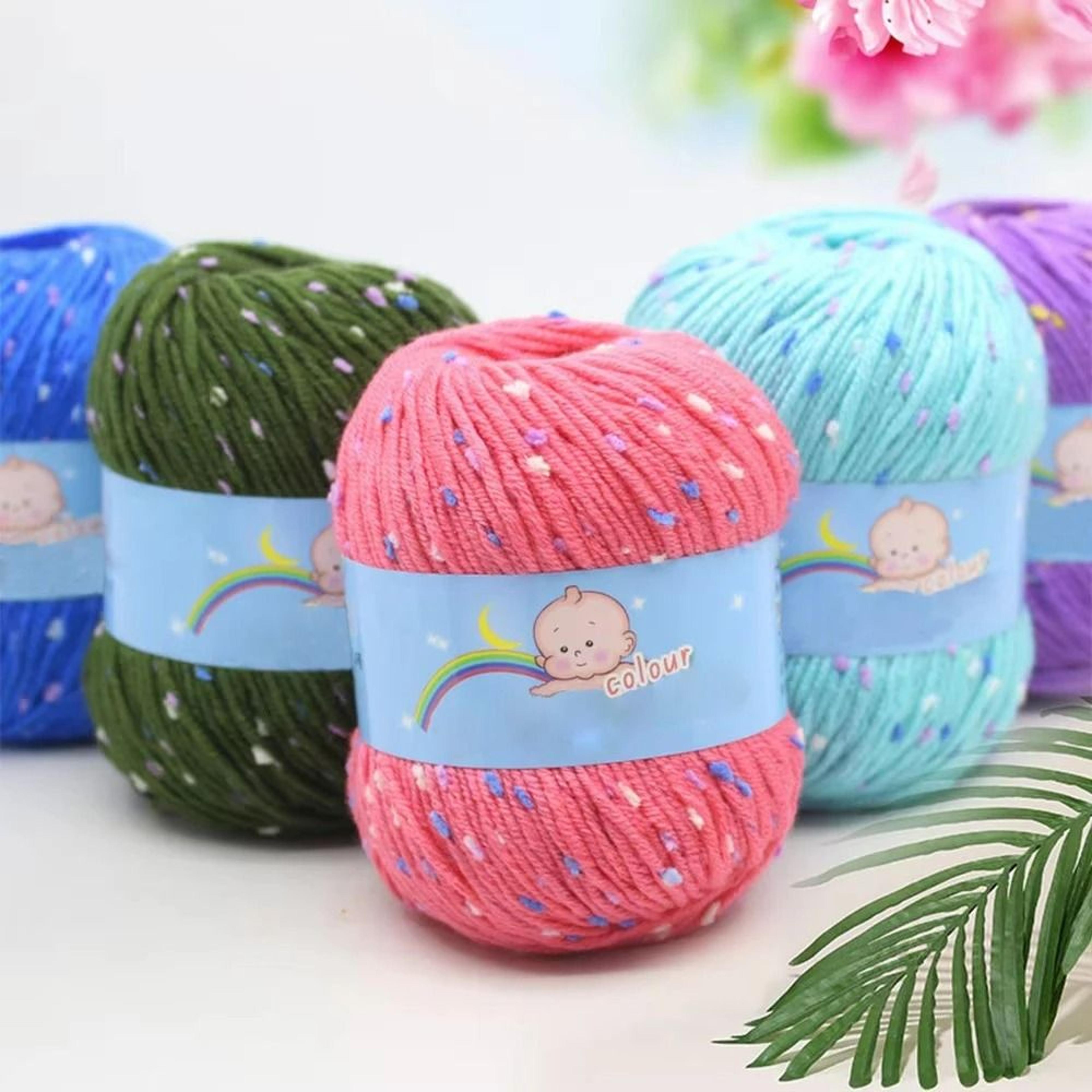 colored dot silk cashmere cotton yarn for sweaters & baby crafts