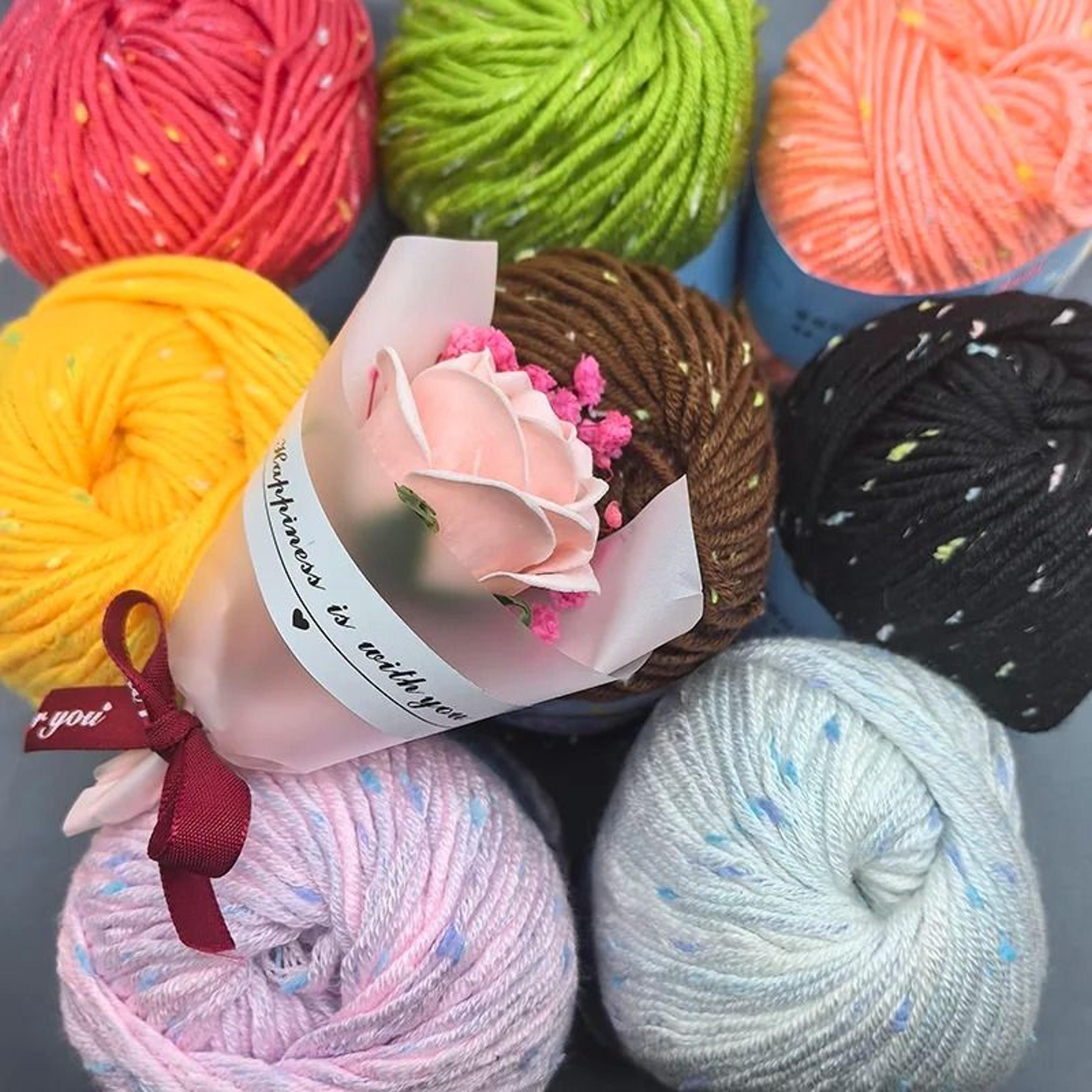 fluffy worsted wool & cashmere cotton yarn for hand knitting & crochet