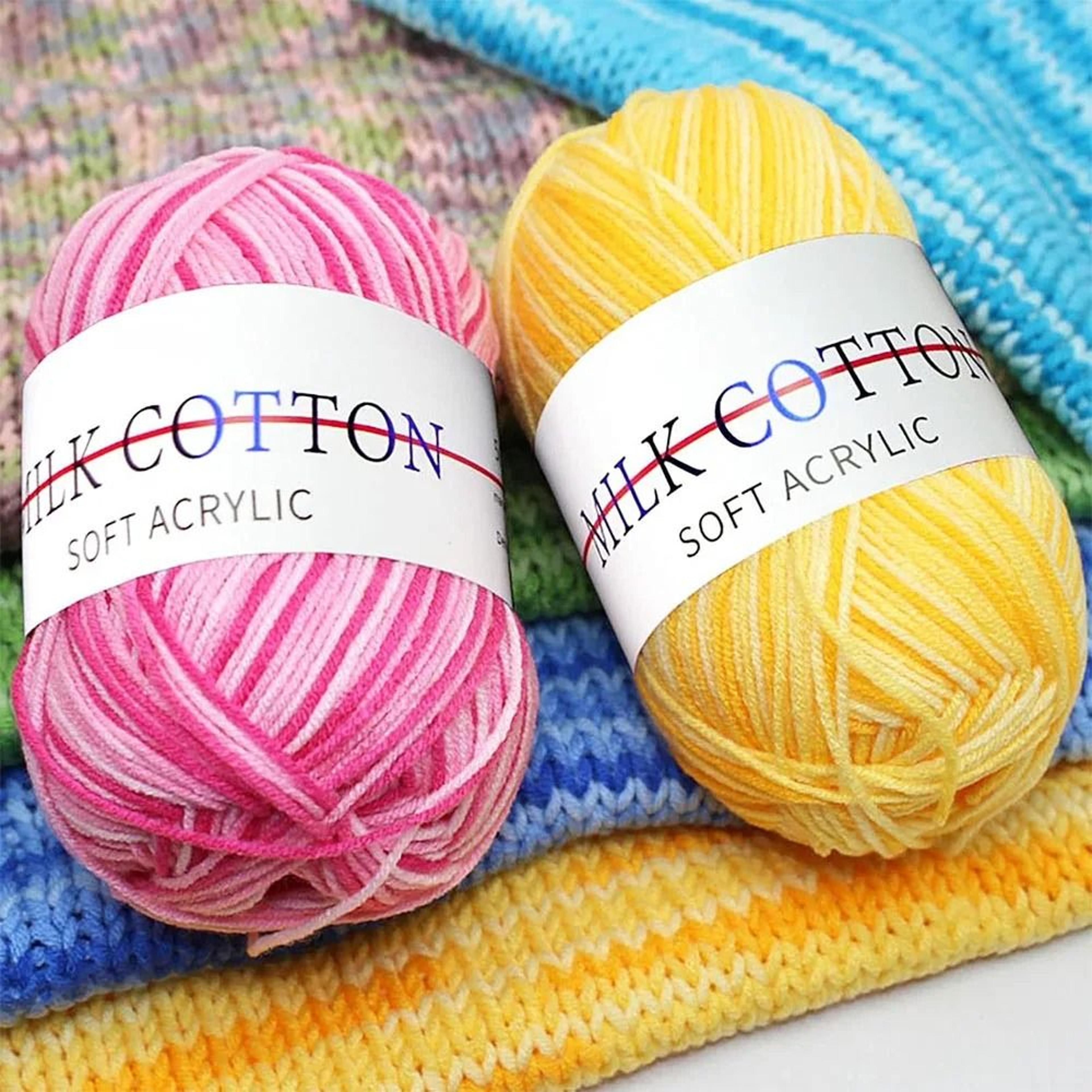 5-ply milk cotton knitting yarn for sweaters, hats & crafts