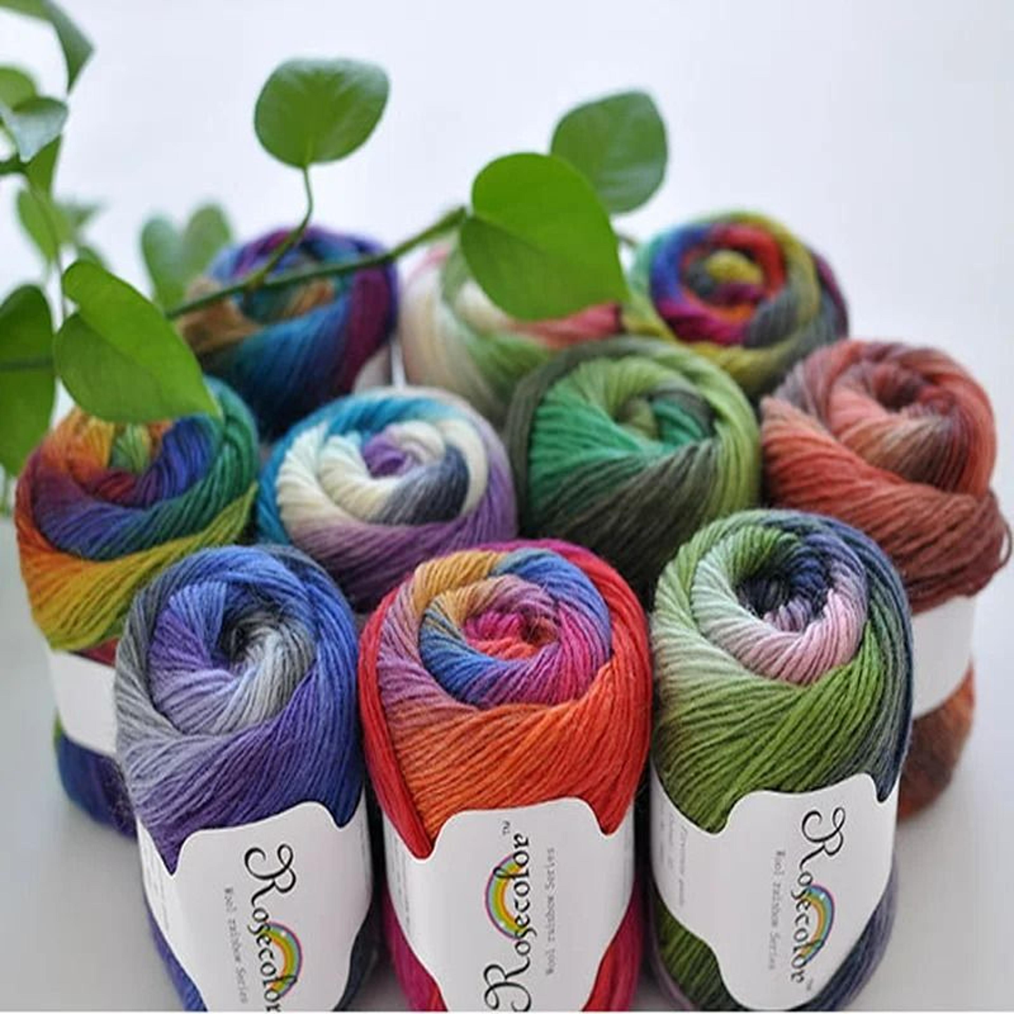 100% wool rainbow gradient yarn for scarves, shawls & sweaters
