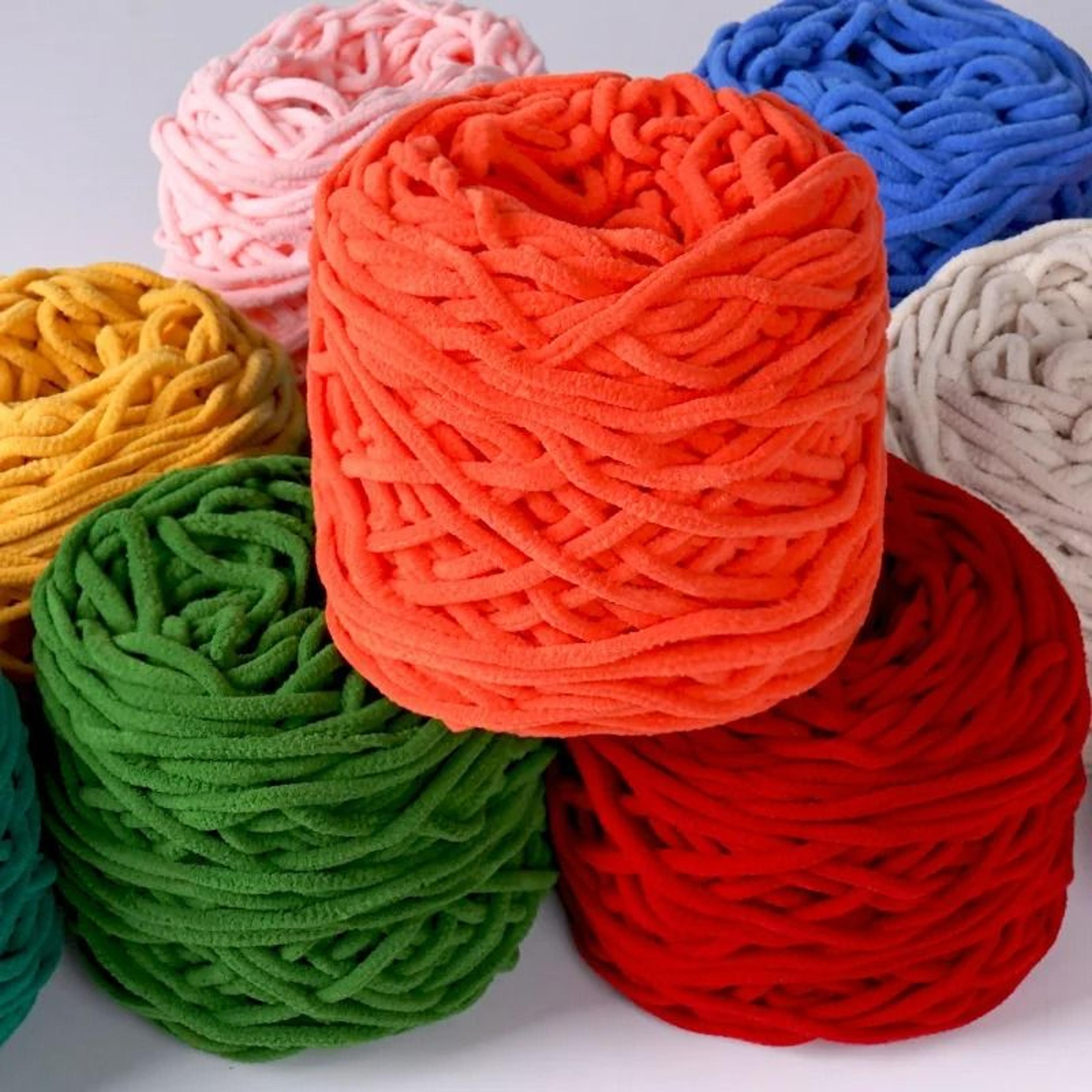 thin velvet chenille yarn 6-pack for amigurumi, sweaters & blankets
