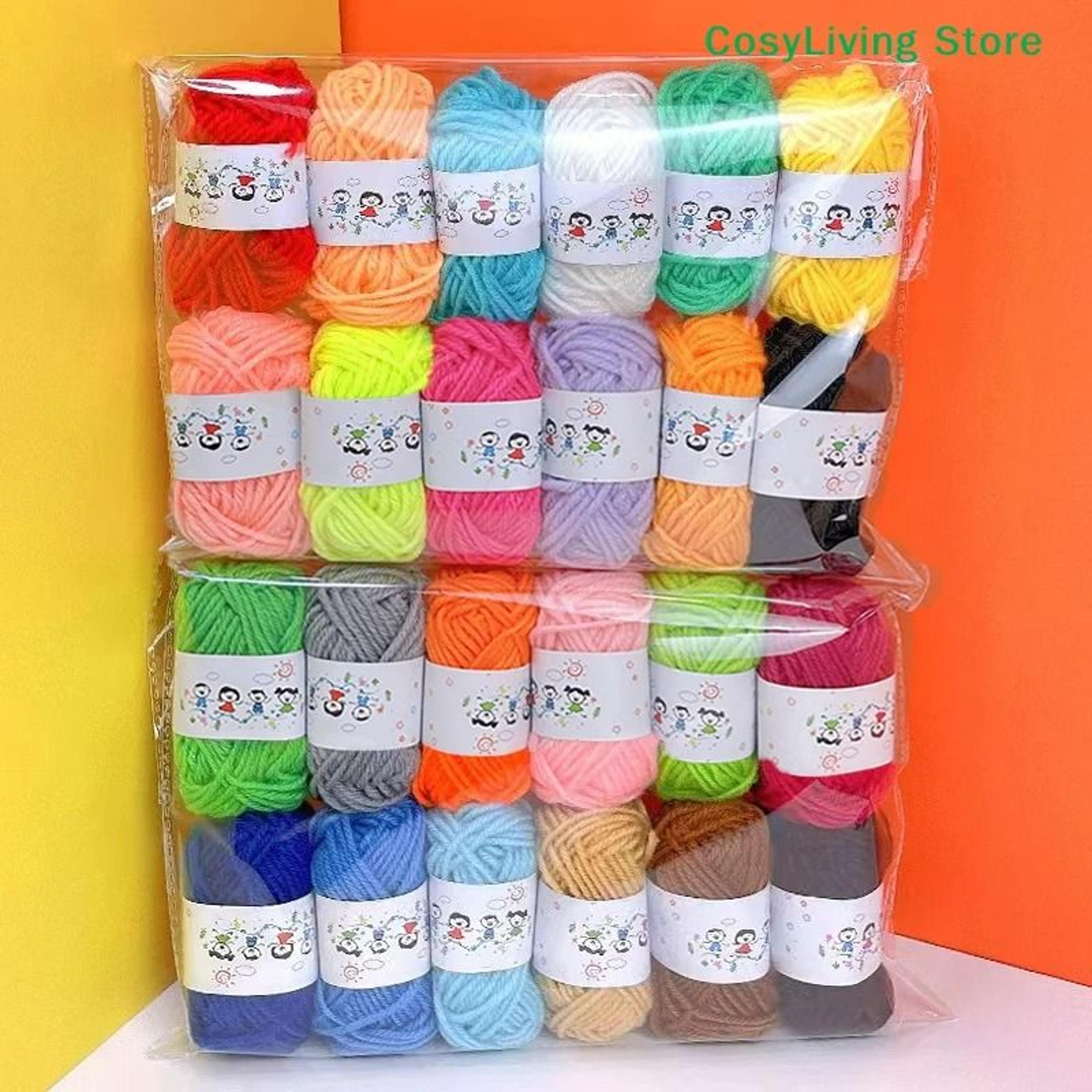 soft & warm diy cotton wool threads 12-pack for crochet & hand-knitting