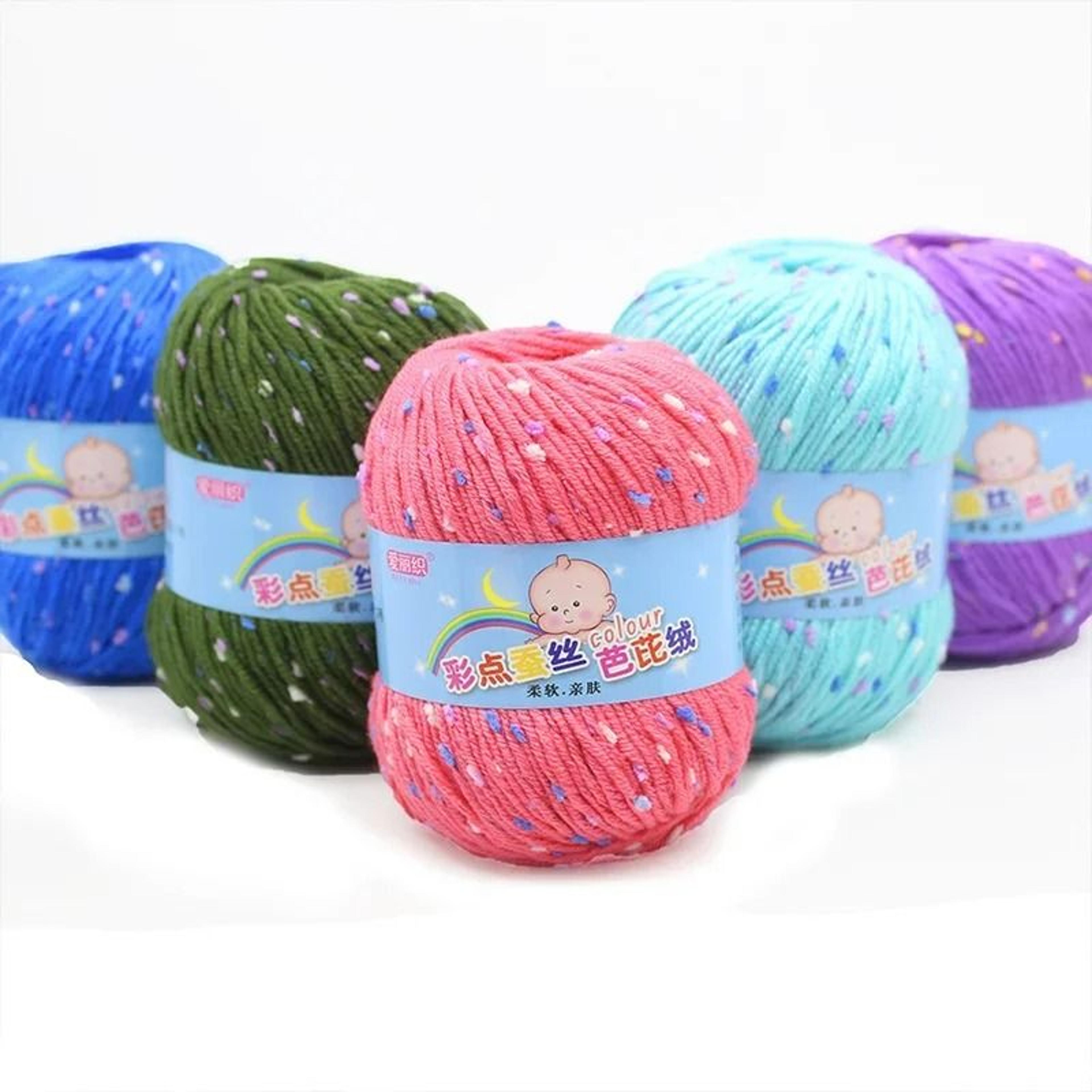 fluffy worsted wool & cotton-cashmere yarn for hand knitting & crochet
