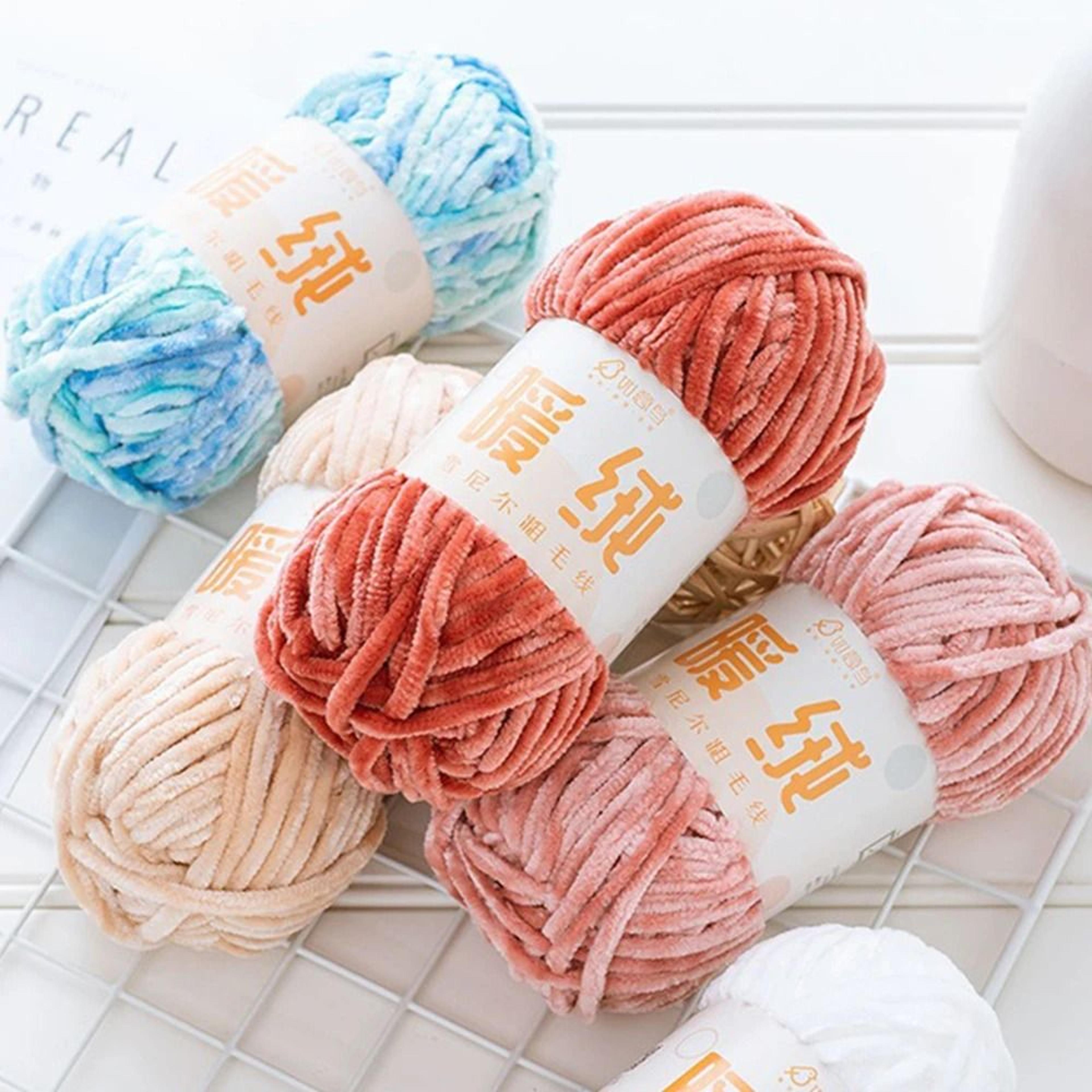 plush chenille velvet yarn for blankets, scarves & diy crafts