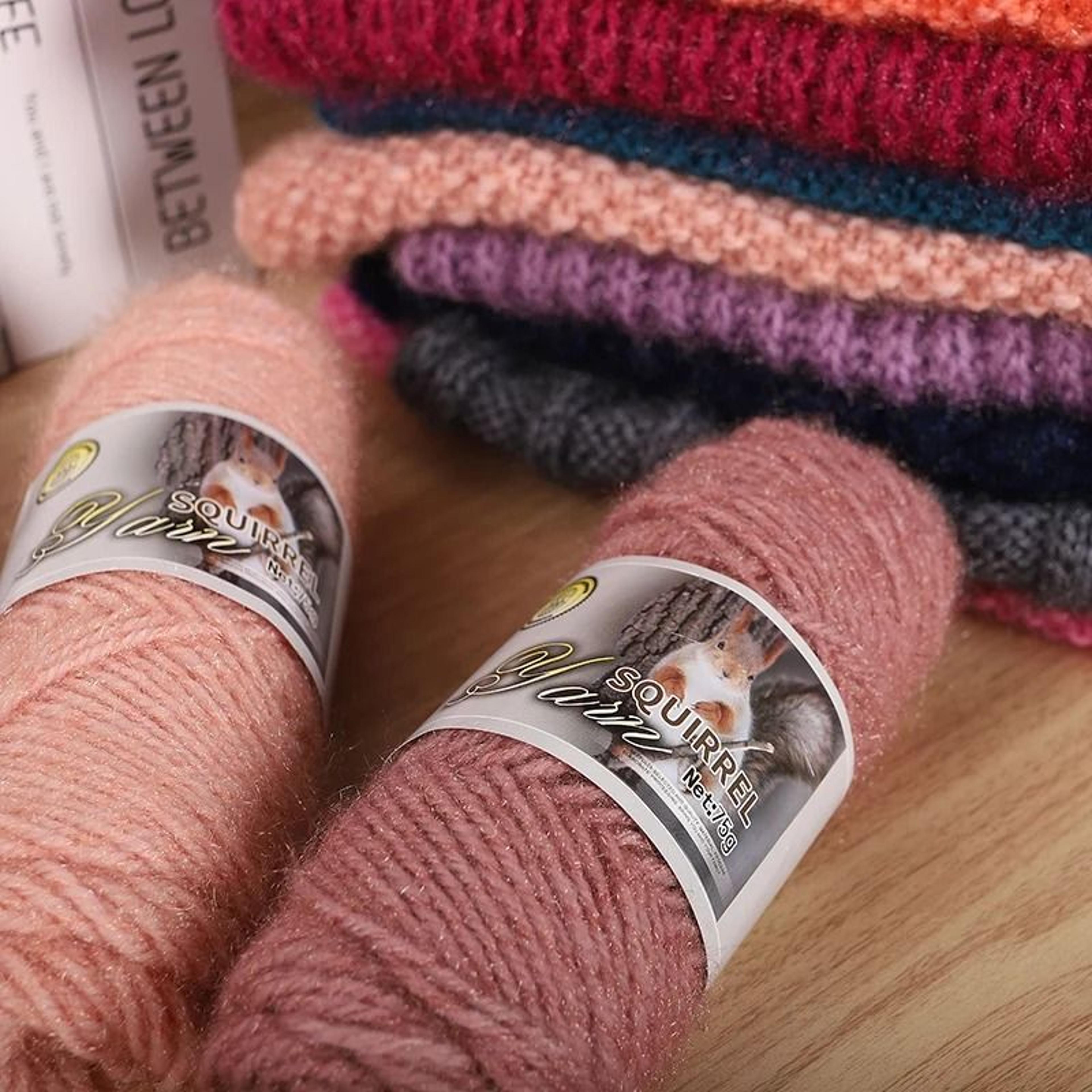 plush squirrel yarn 5-skein pack for coats, sweaters, hats & crafts