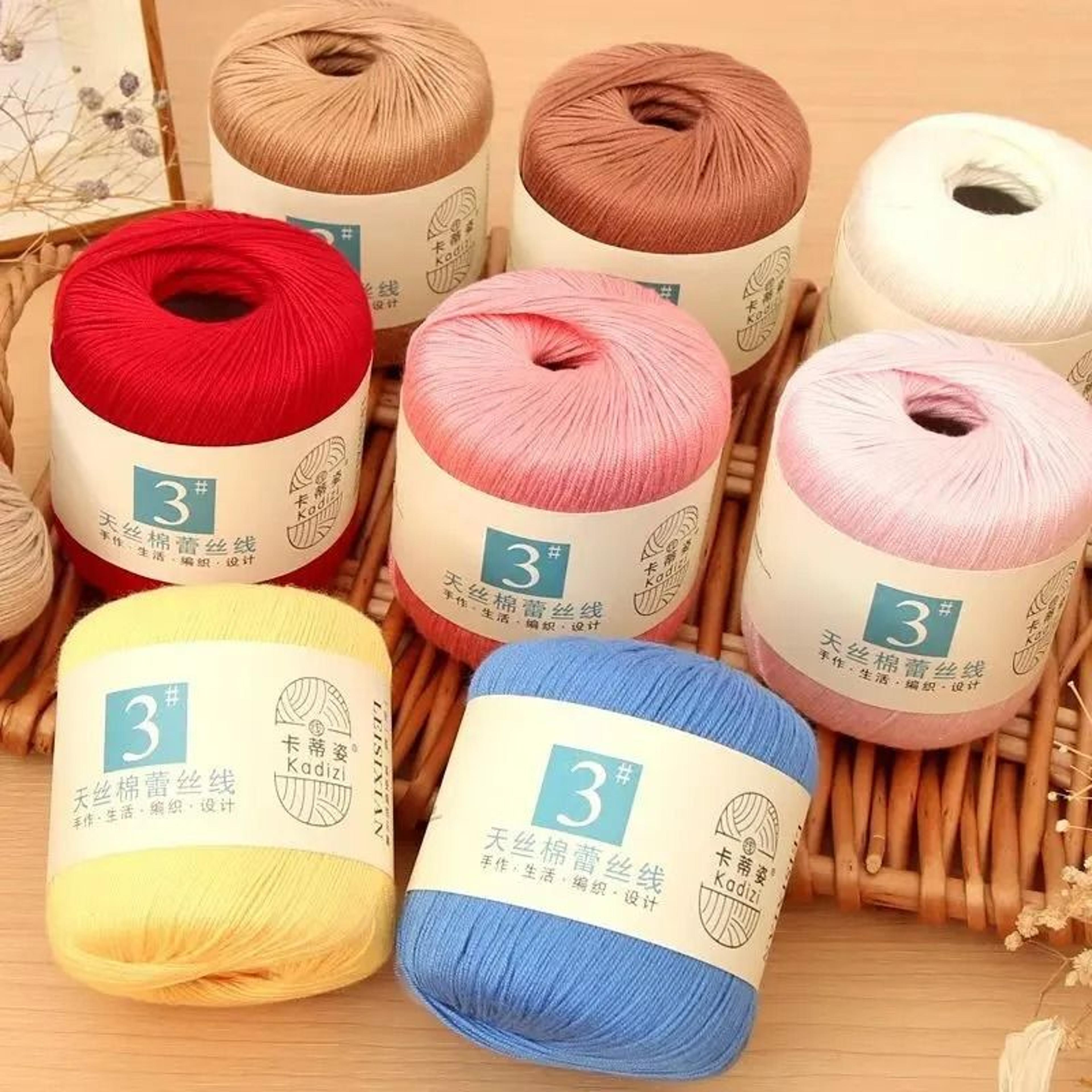 size 3 mercerized cotton lace yarn for crochet, embroidery & crafts