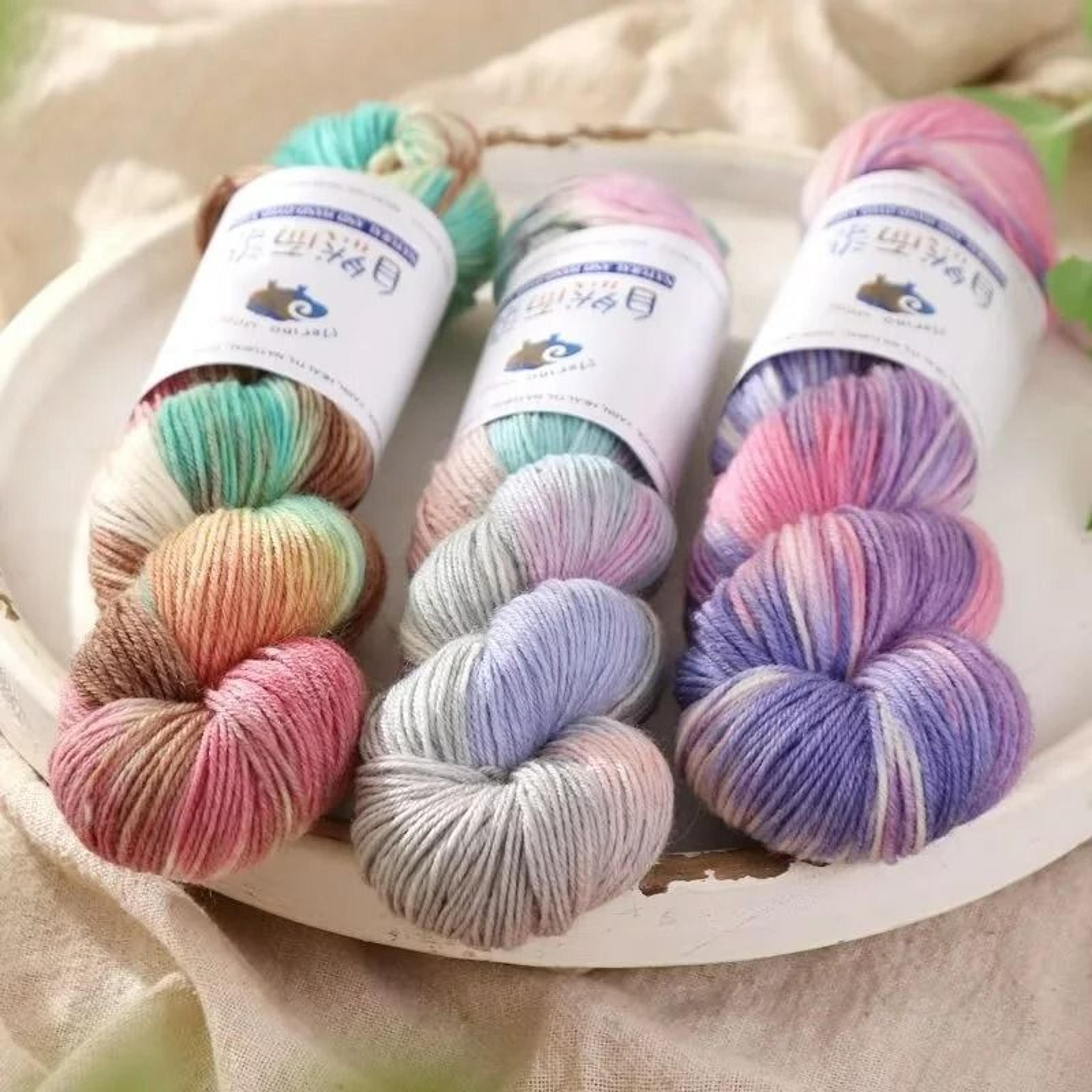 gradient cotton wool yarn for knitting, crochet & scarves