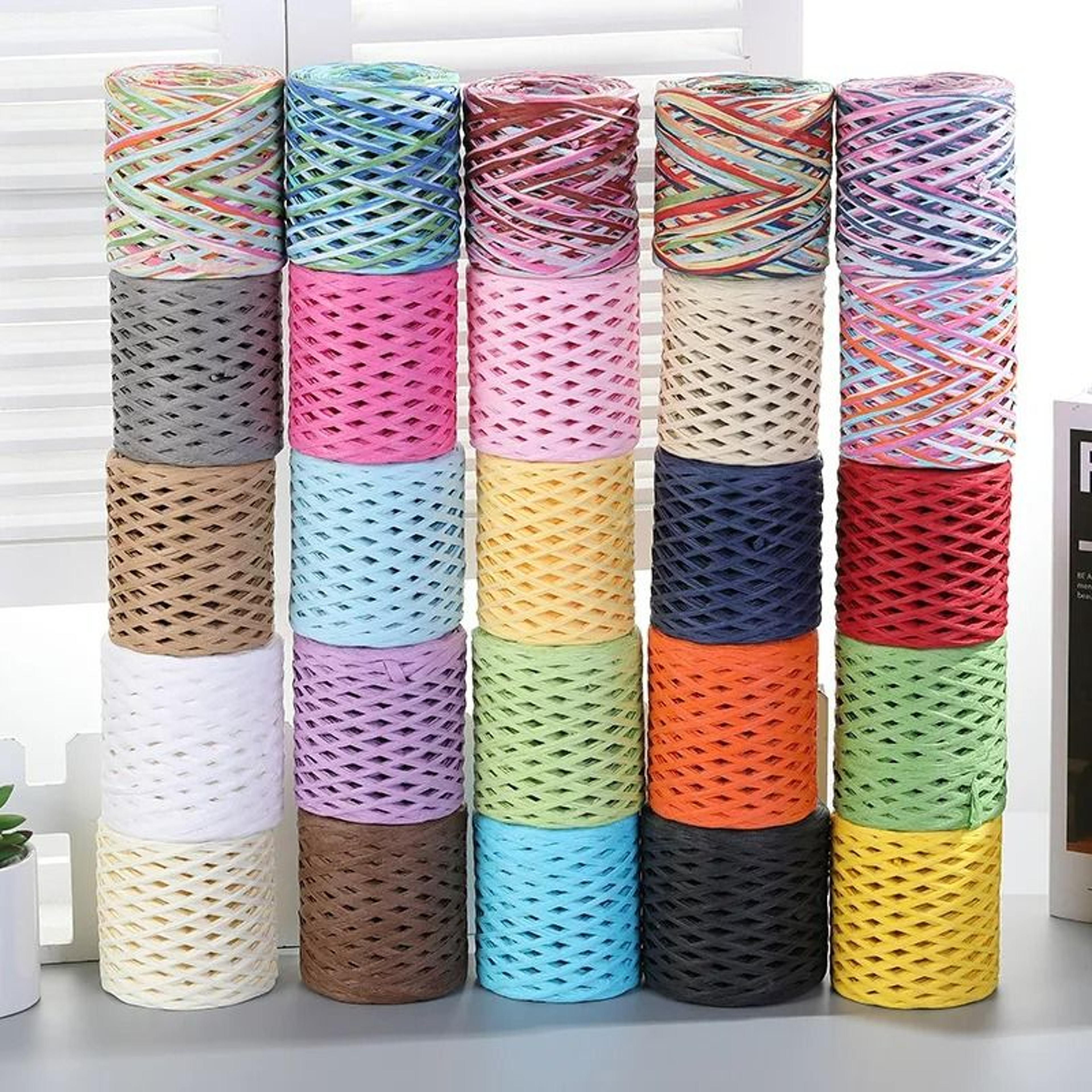 natural raffia straw yarn for summer sun hats & beach bags