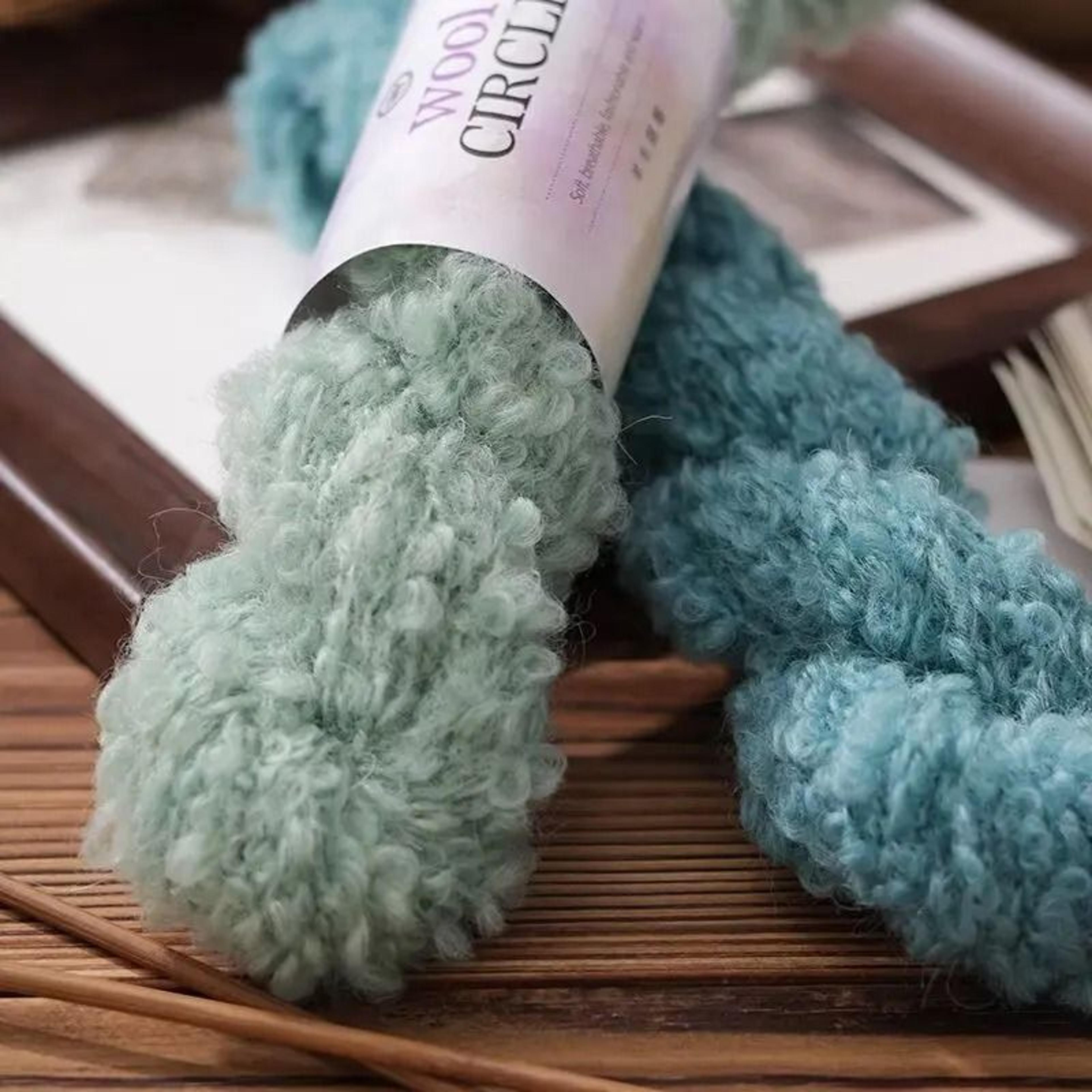 morandi fluffy boucle wool yarn for knitting, crochet & textile art