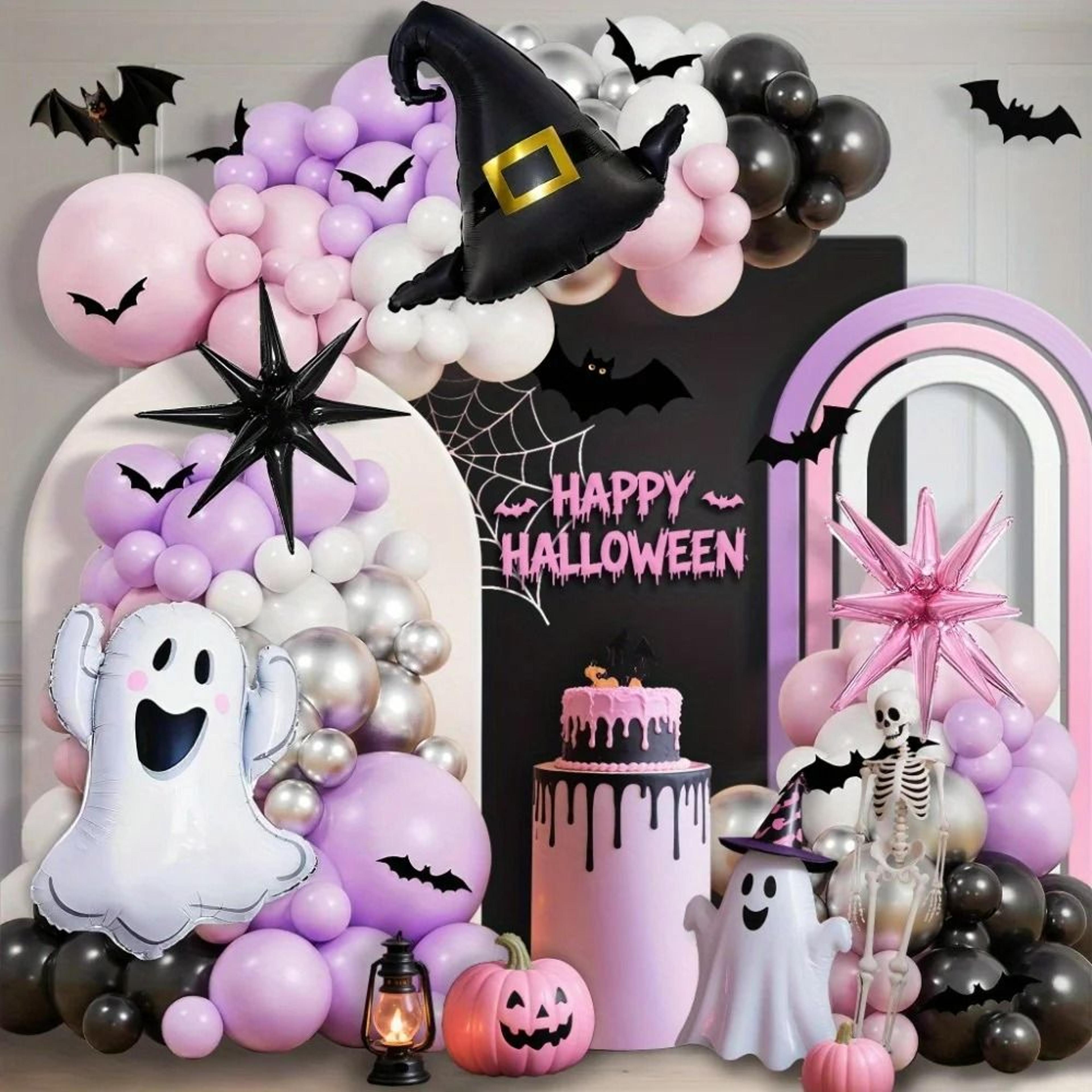 148pcs pink & purple halloween balloon arch kit for spooky celebrations