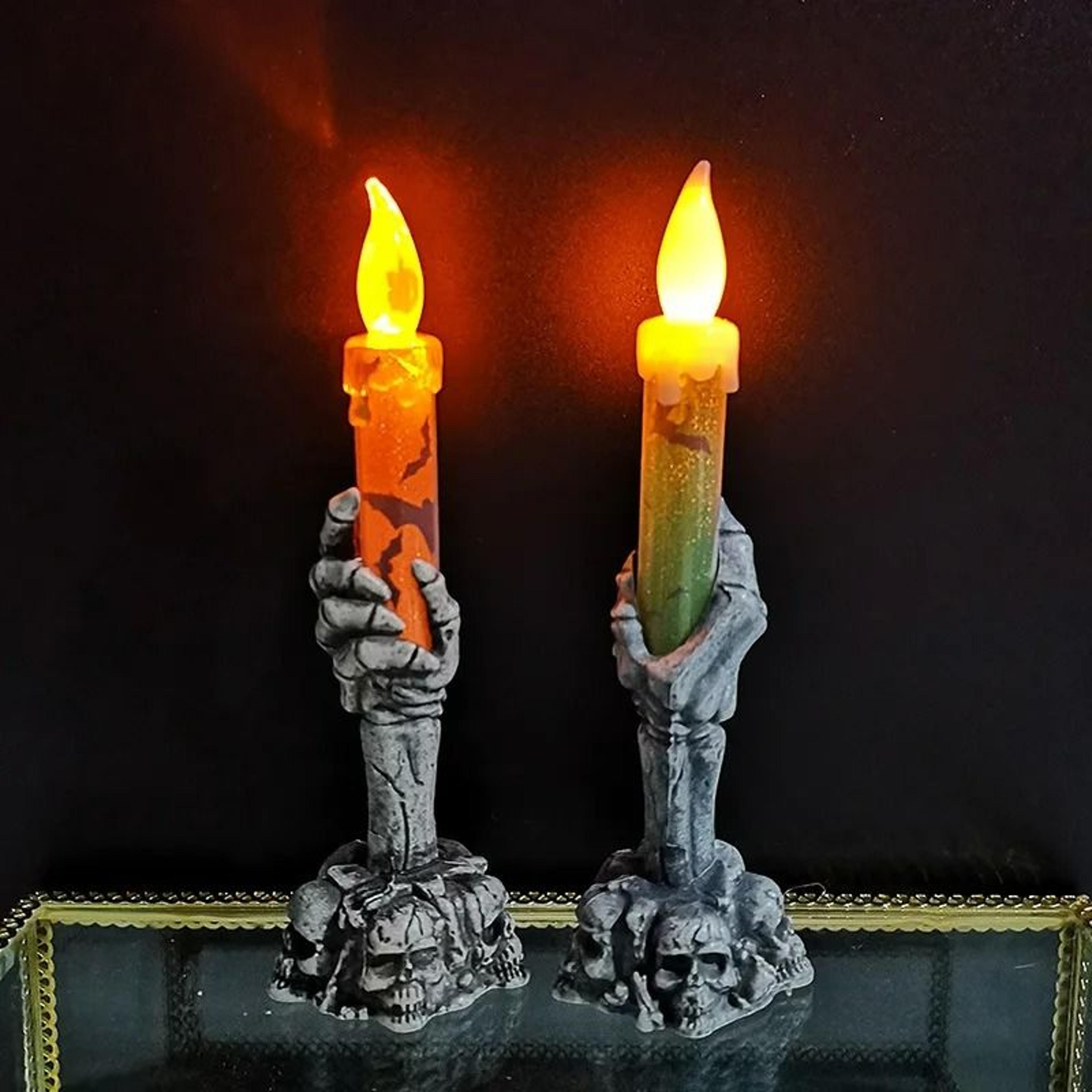 halloween ghost, skeleton & pumpkin shaped party candles