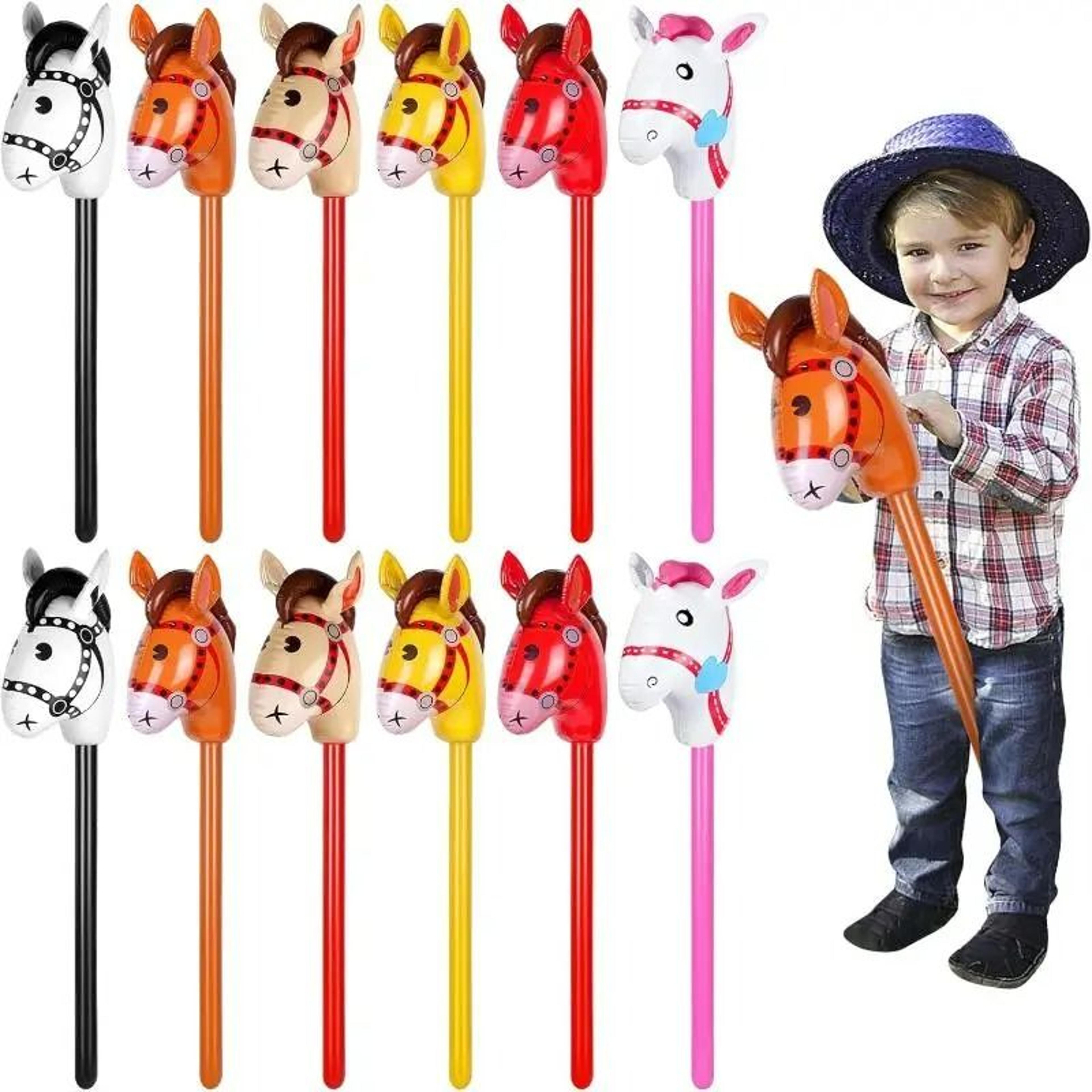 inflatable horse head pony stick toy