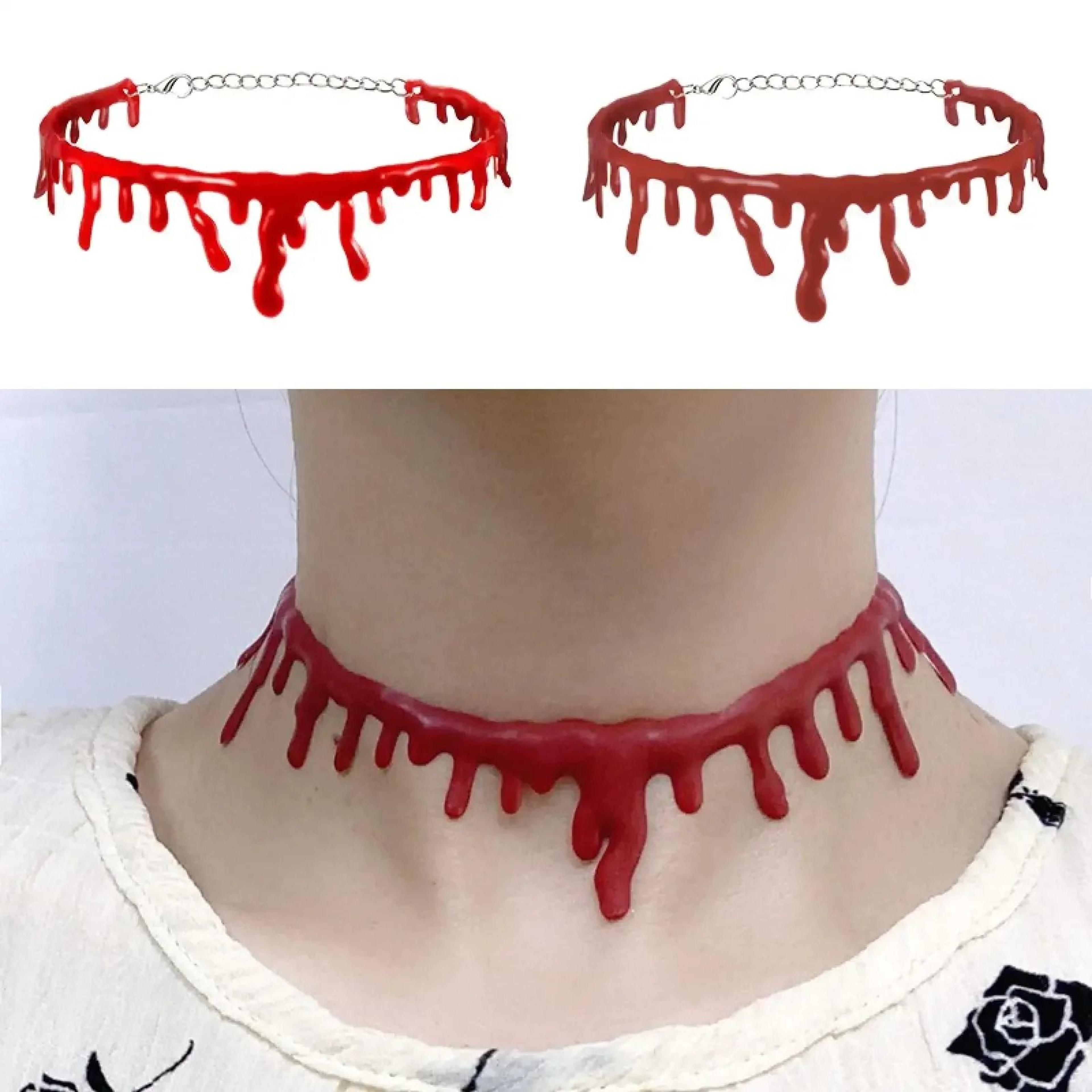 halloween dripping blood necklace prop
