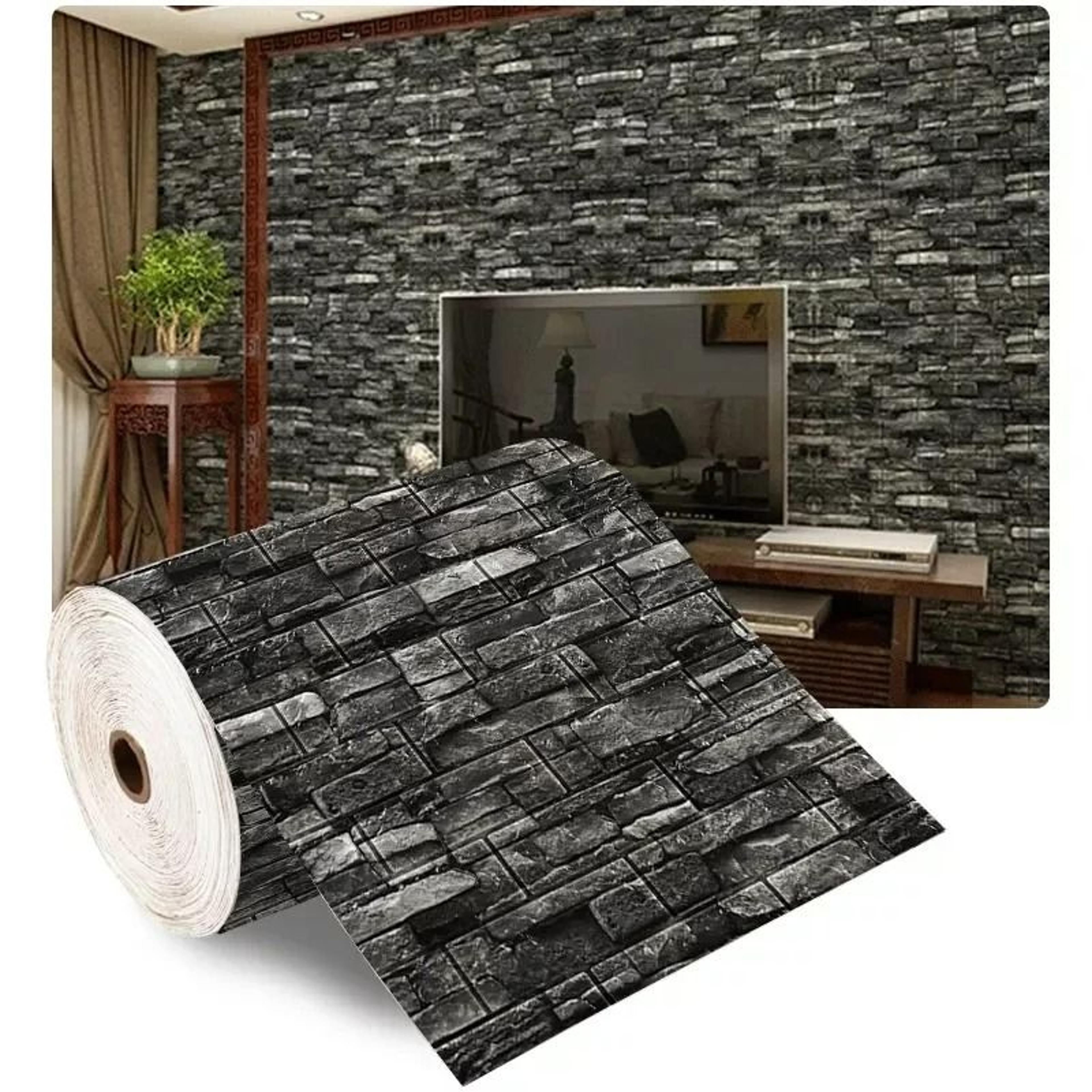 self-adhesive antique foam brick wallpaper