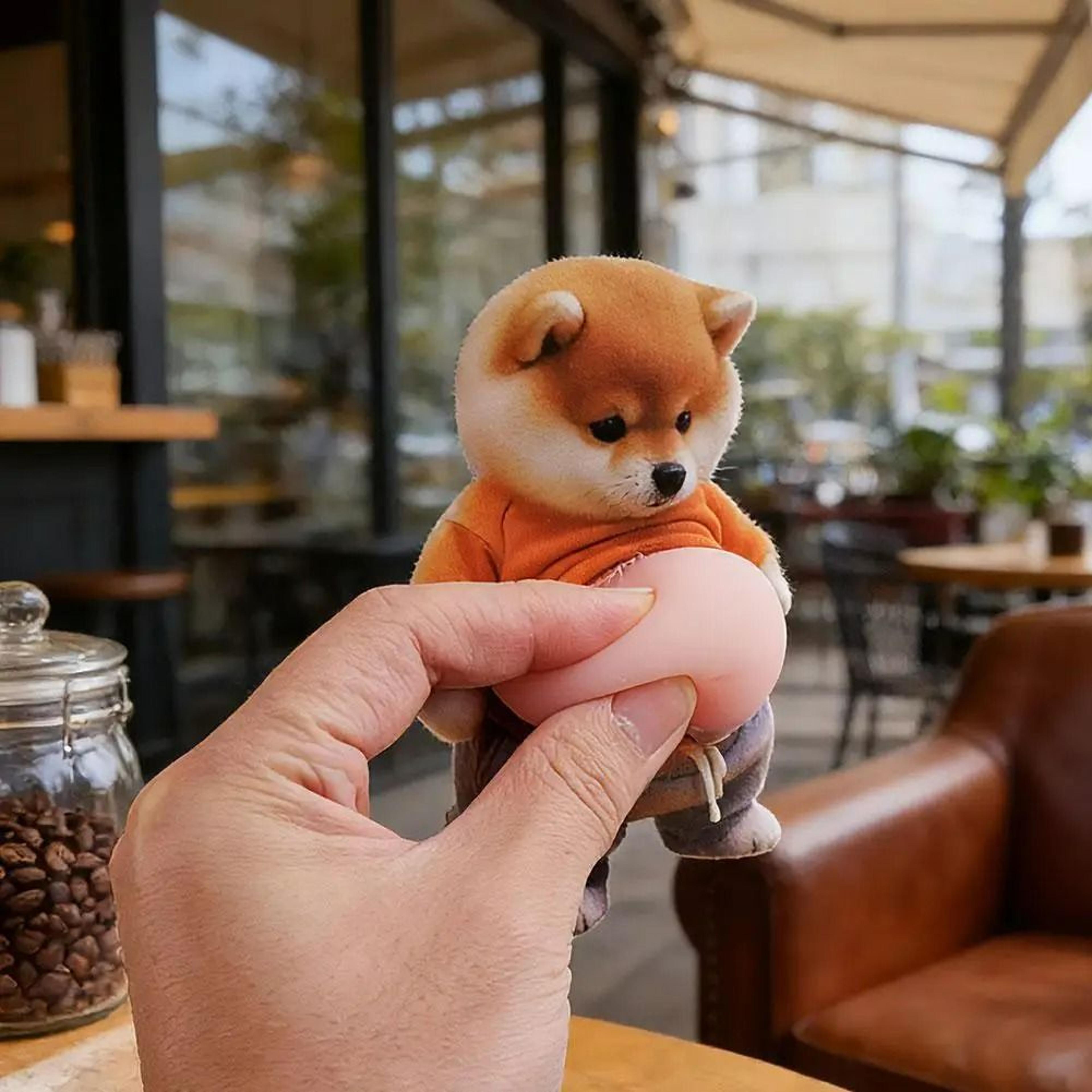 2-piece 3d silicone shiba inu stickers