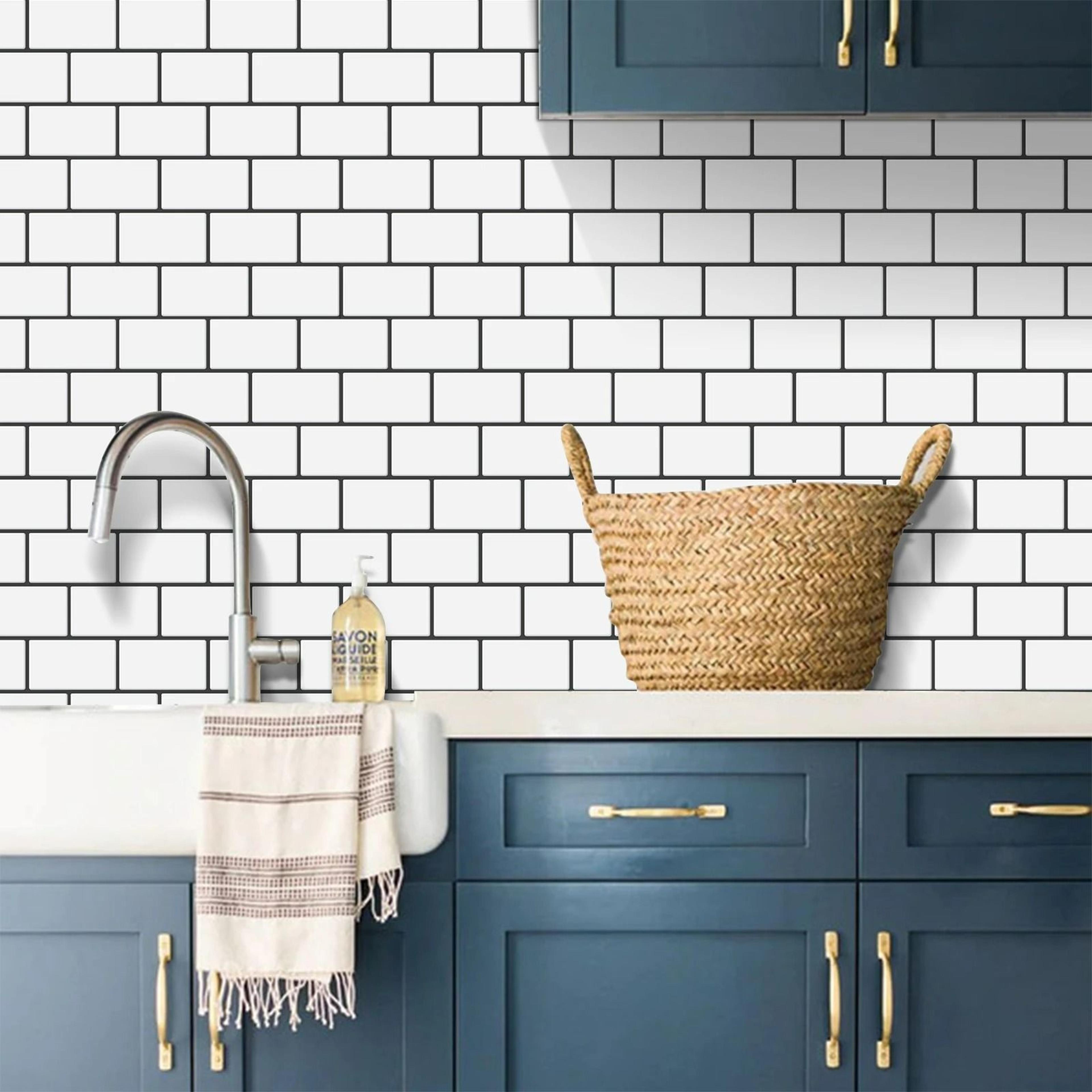 10-sheet 3d peel-and-stick subway tile wall decals